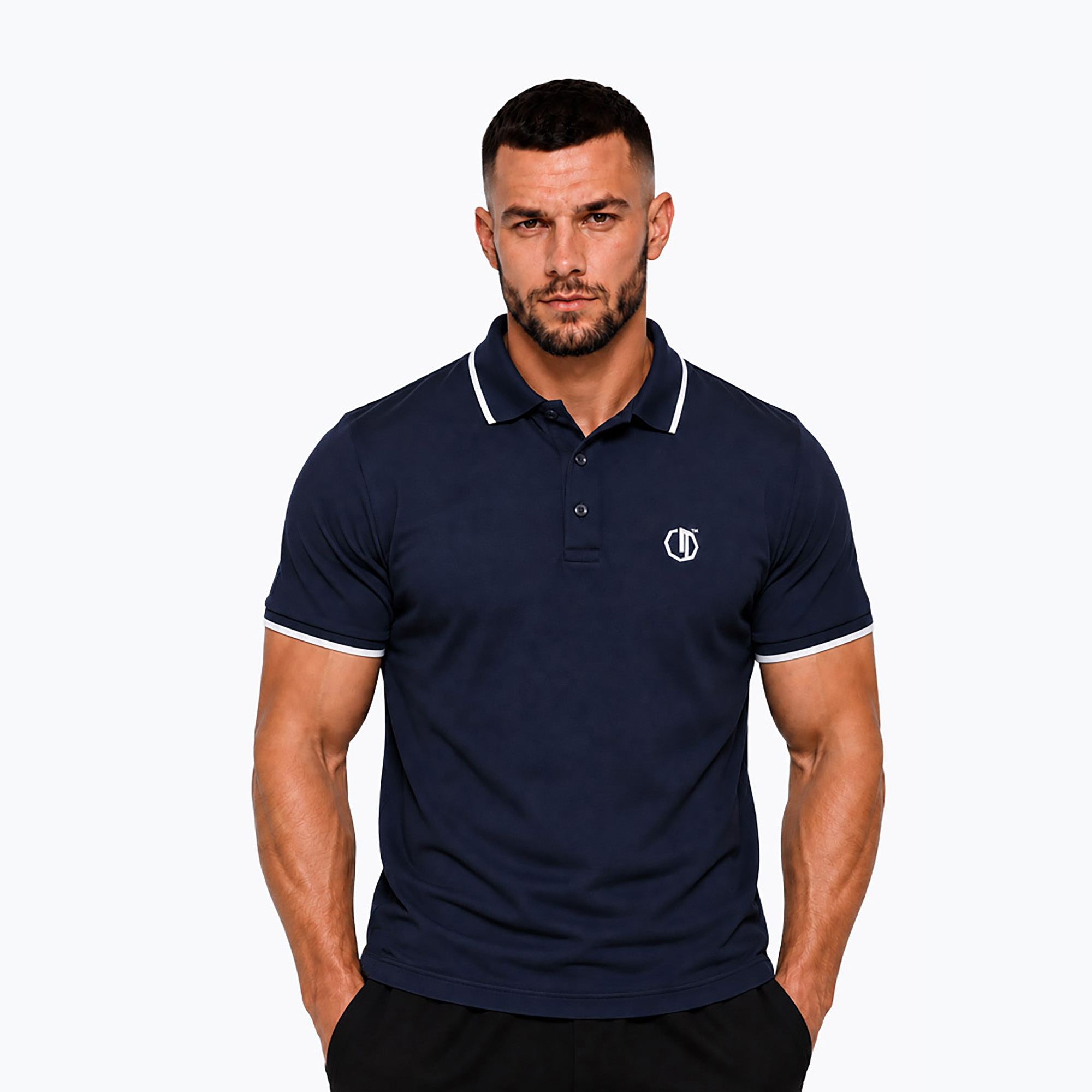 Мъжка поло тениска Octagon Legion Tipped Small Logo 3D Polo dark navy