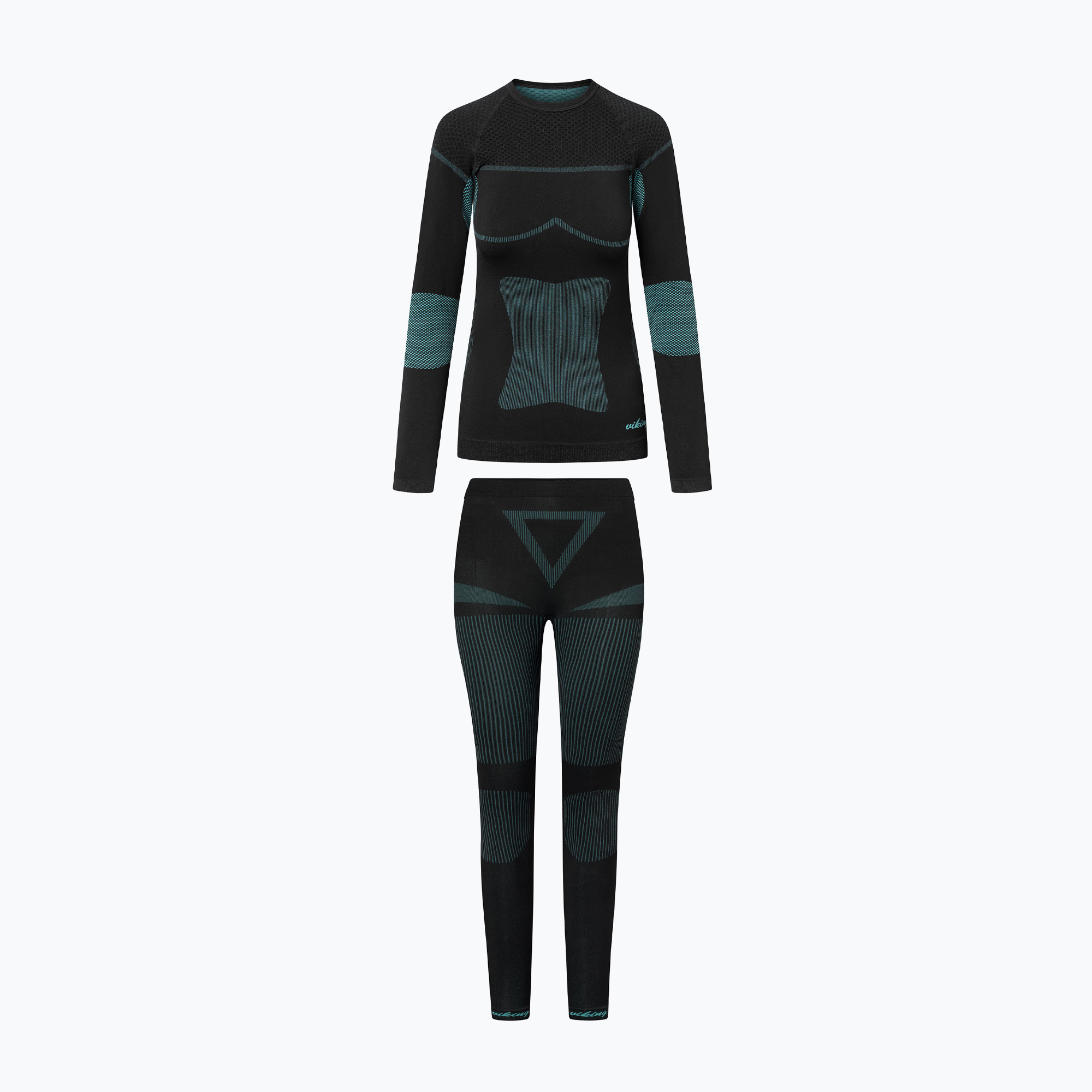Дамски комплект термоактивно бельо Viking Ilsa black/turquoise