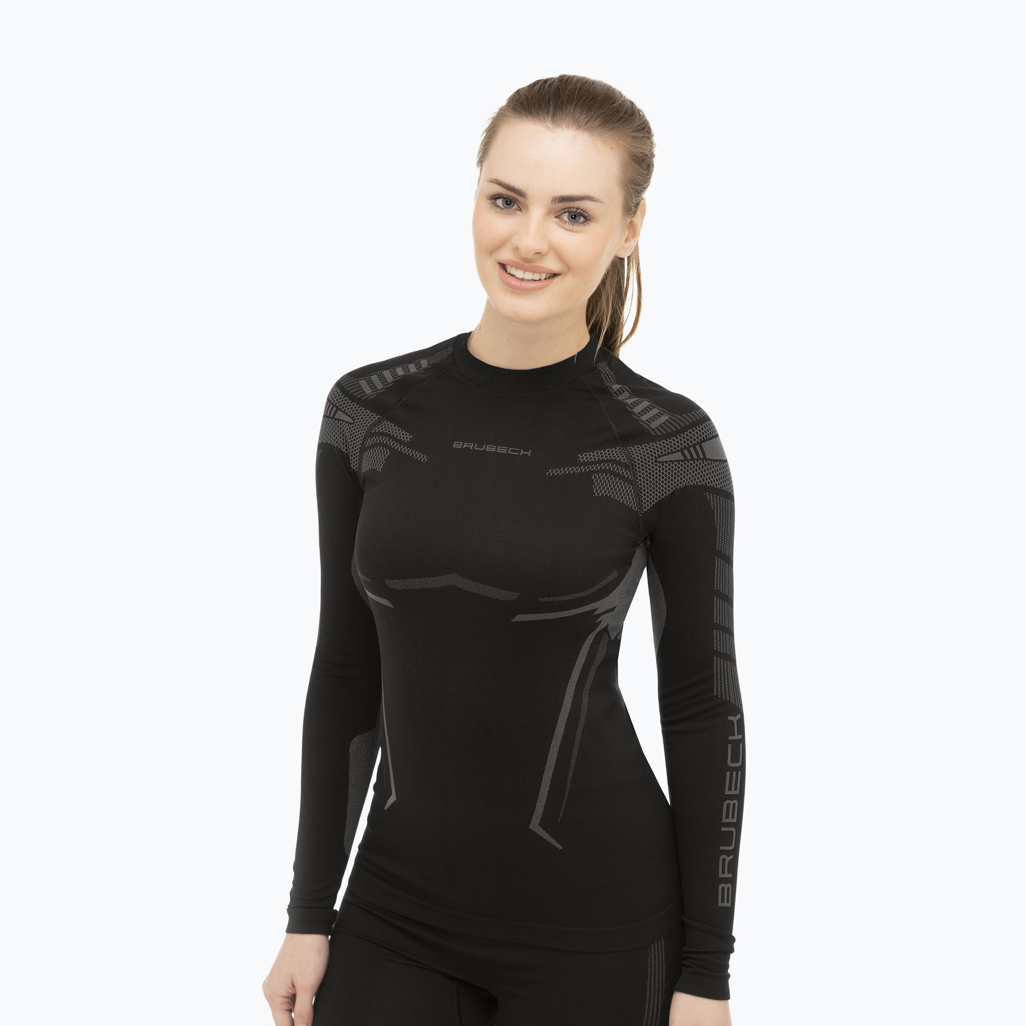 Bluza termoaktywna damska Brubeck Dry czarny/grafitowy | WYSYŁKA W 24H | 30 DNI NA ZWROT