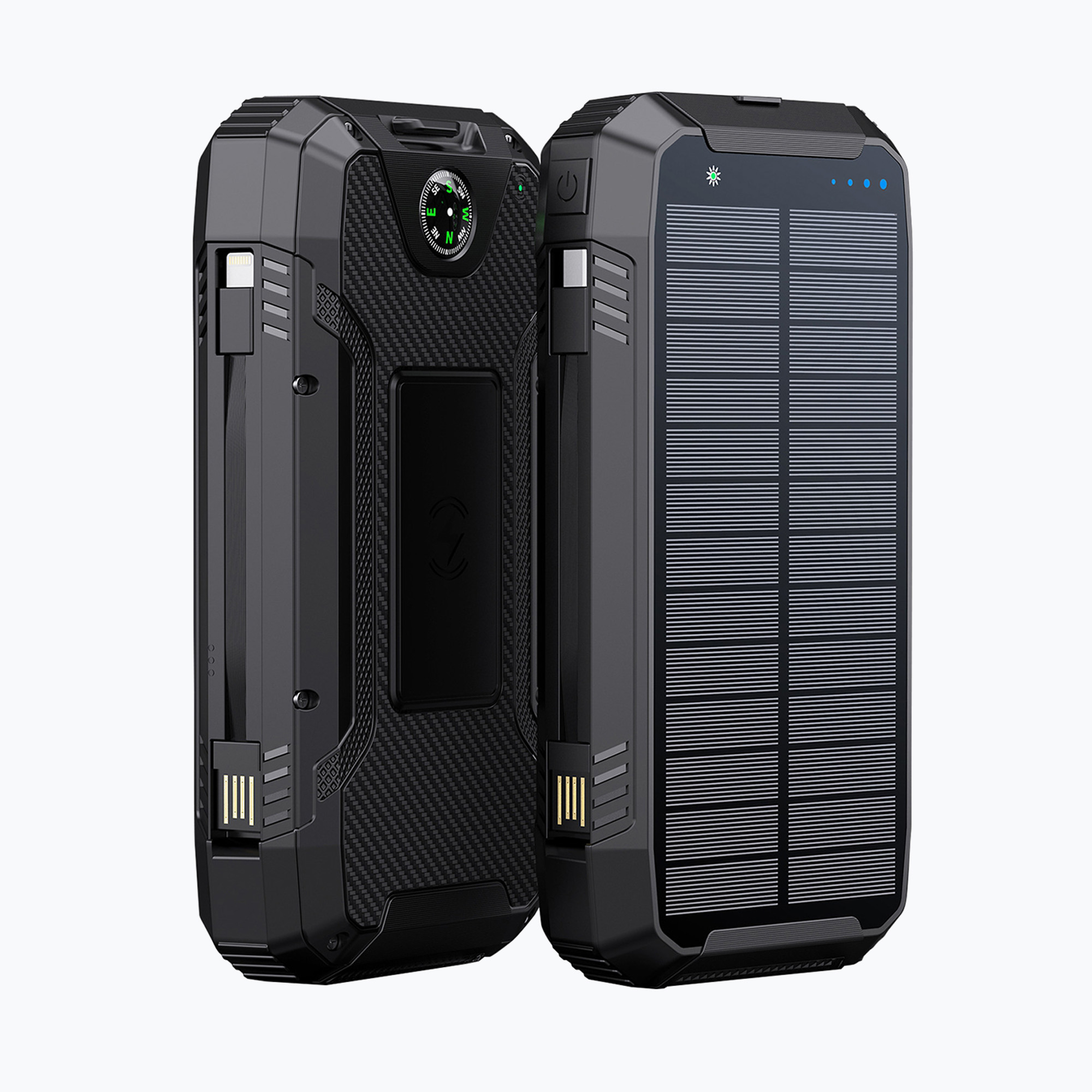 PowerNeed S20000Q Solar-Powerbank 1.5W schwarz