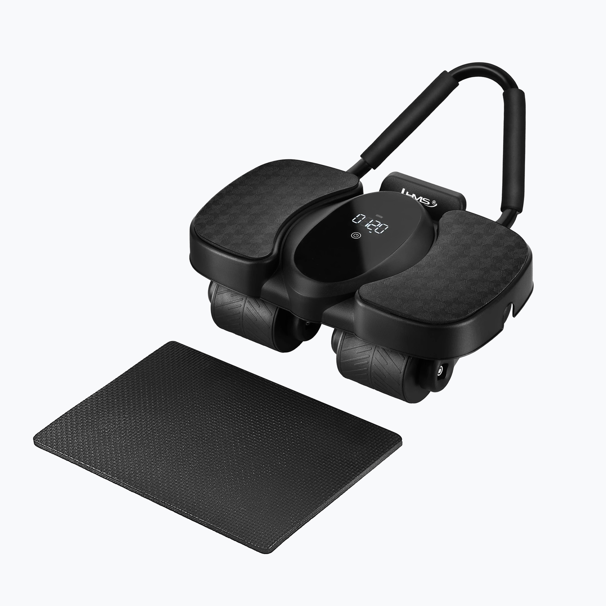 Koło automatyczne do ćwiczeń mięśni brzucha z podparciem i wyświetlaczem HMS KA40 black 