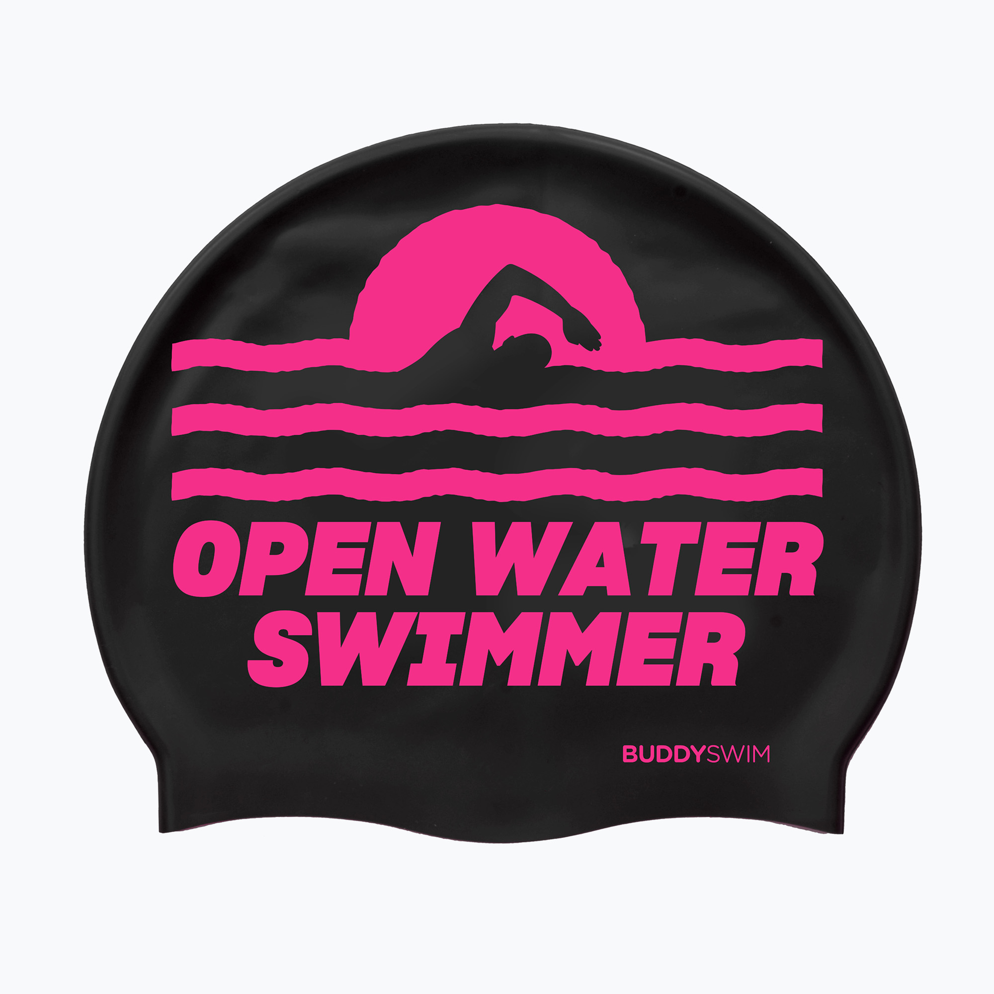 BuddySwim OWS Силиконова шапка за плуване черна / розова