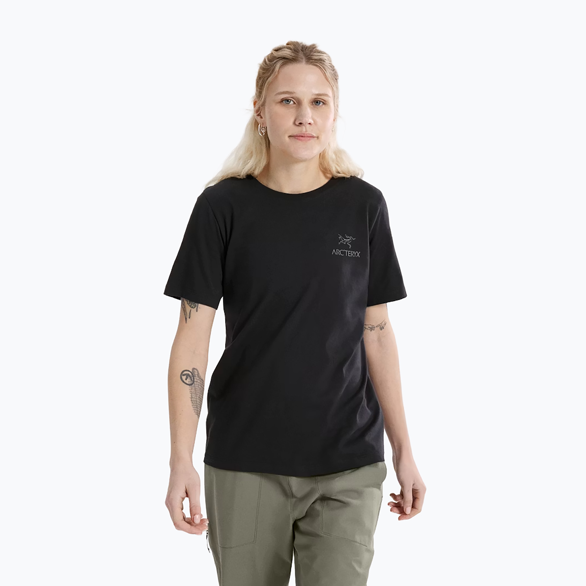 Dámske tričko Arcteryx Kragg Sl Cotton Emblem Crew black