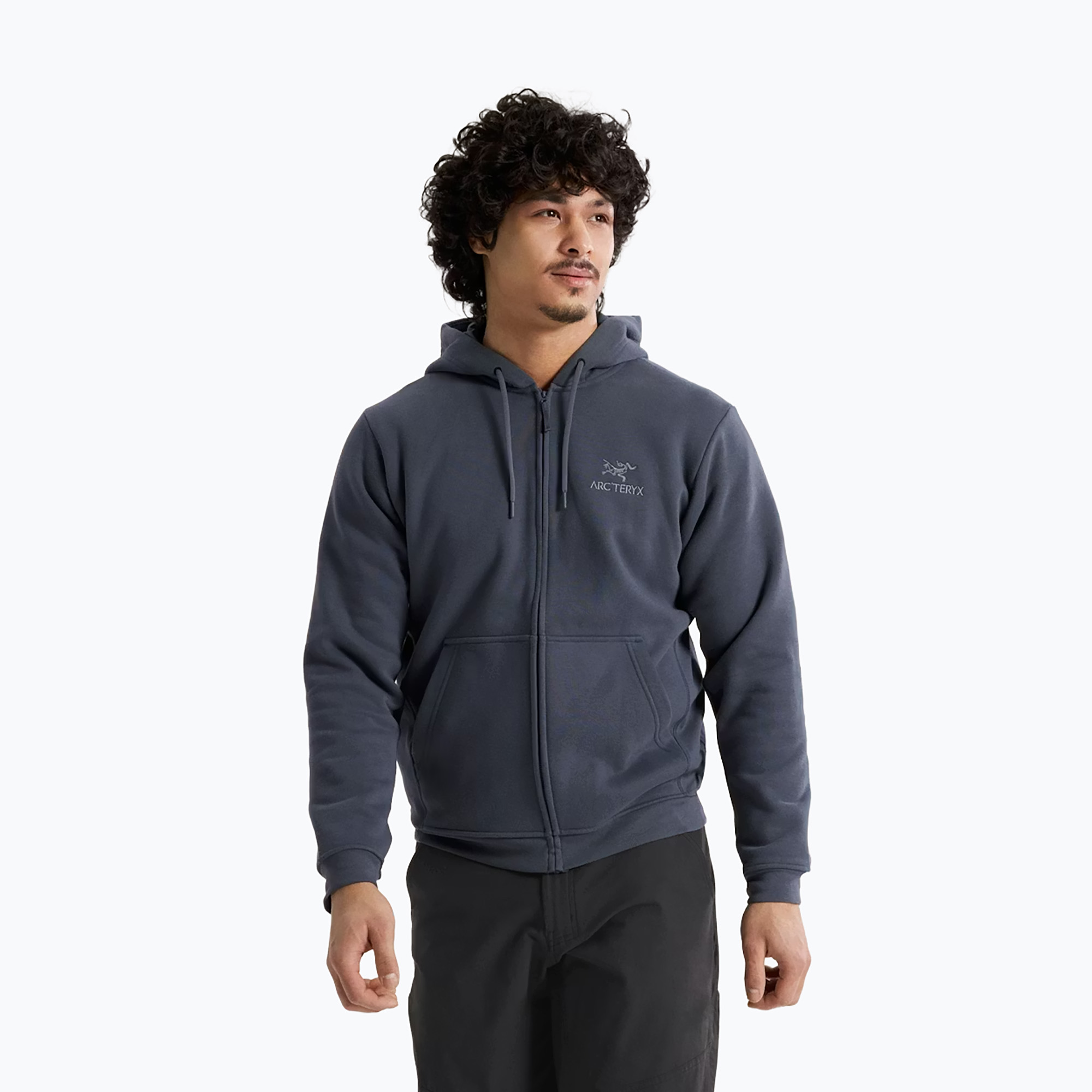 Мъжки туристически поларен суичър Arc'teryx Emblem Fleece Full-Zip Hoody dark stratus