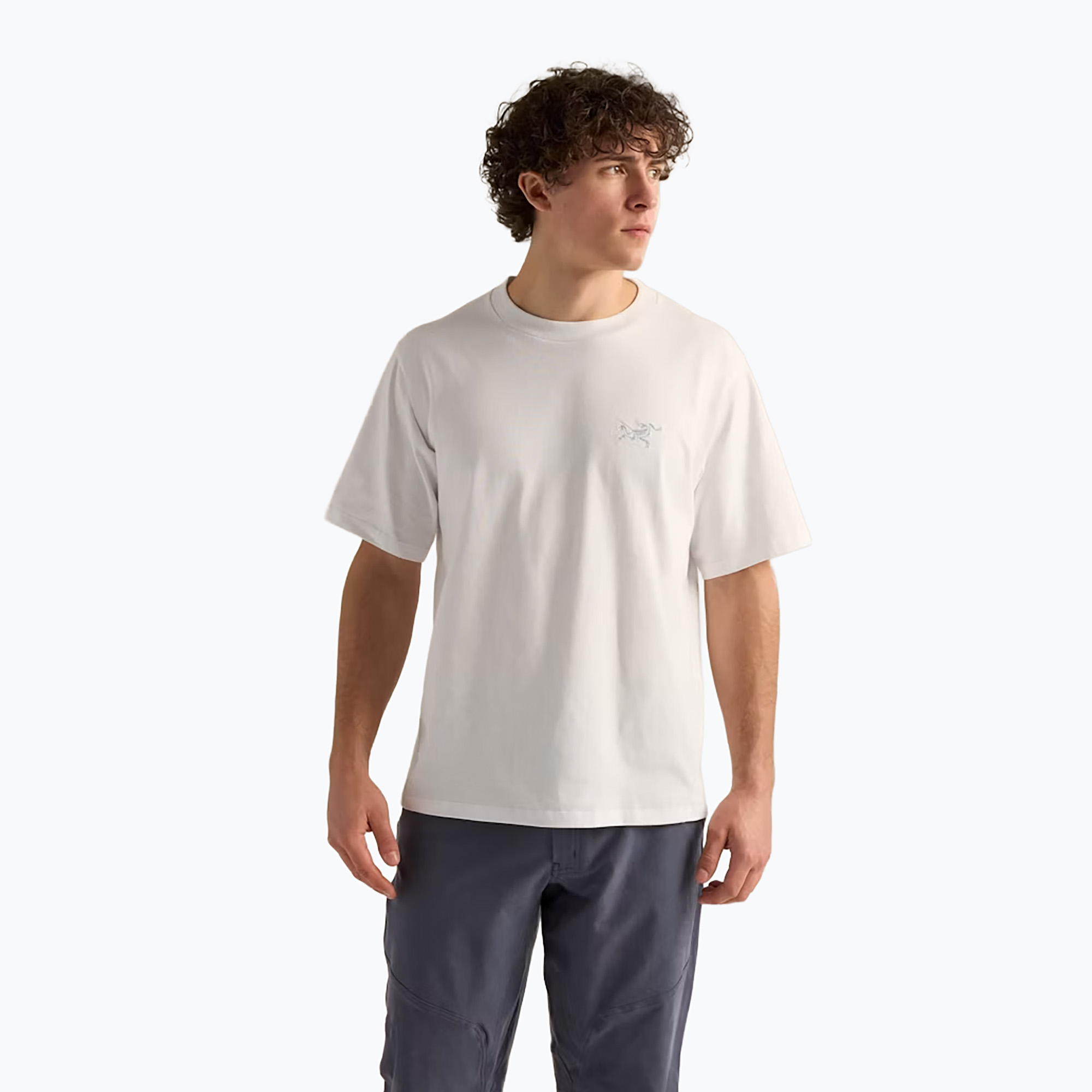 Мъжка тениска Arcteryx Kragg Cotton Emblem Crew SS white light