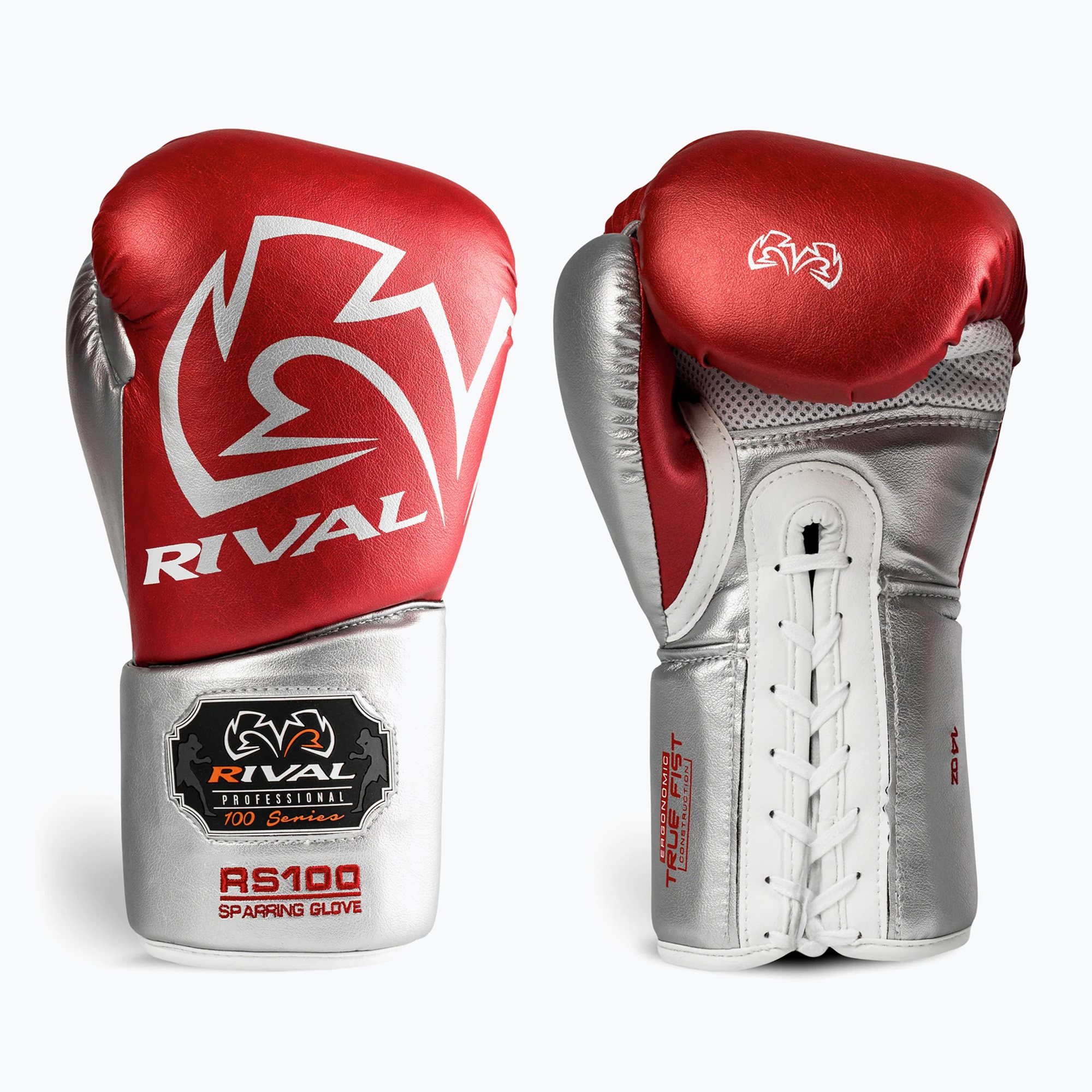 Rękawice bokserskie Rival RS100 Professional red/silver 