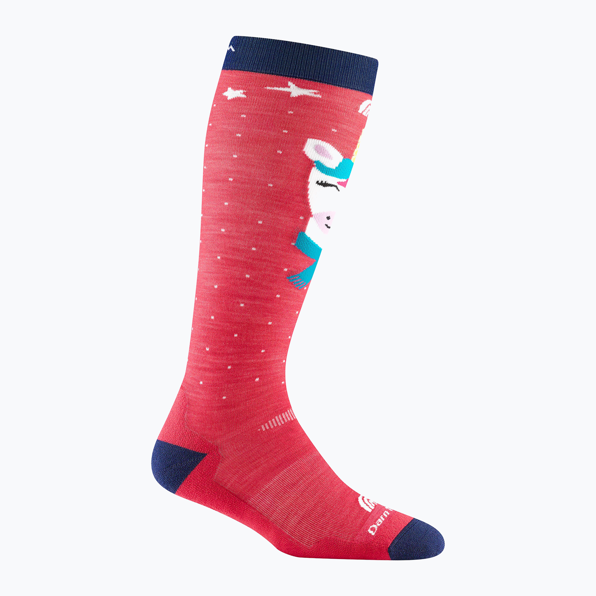 Detské lyžiarske ponožky Darn Tough Magic Mountain OTC Midweight with Cushion w/ Padded Shin raspberry