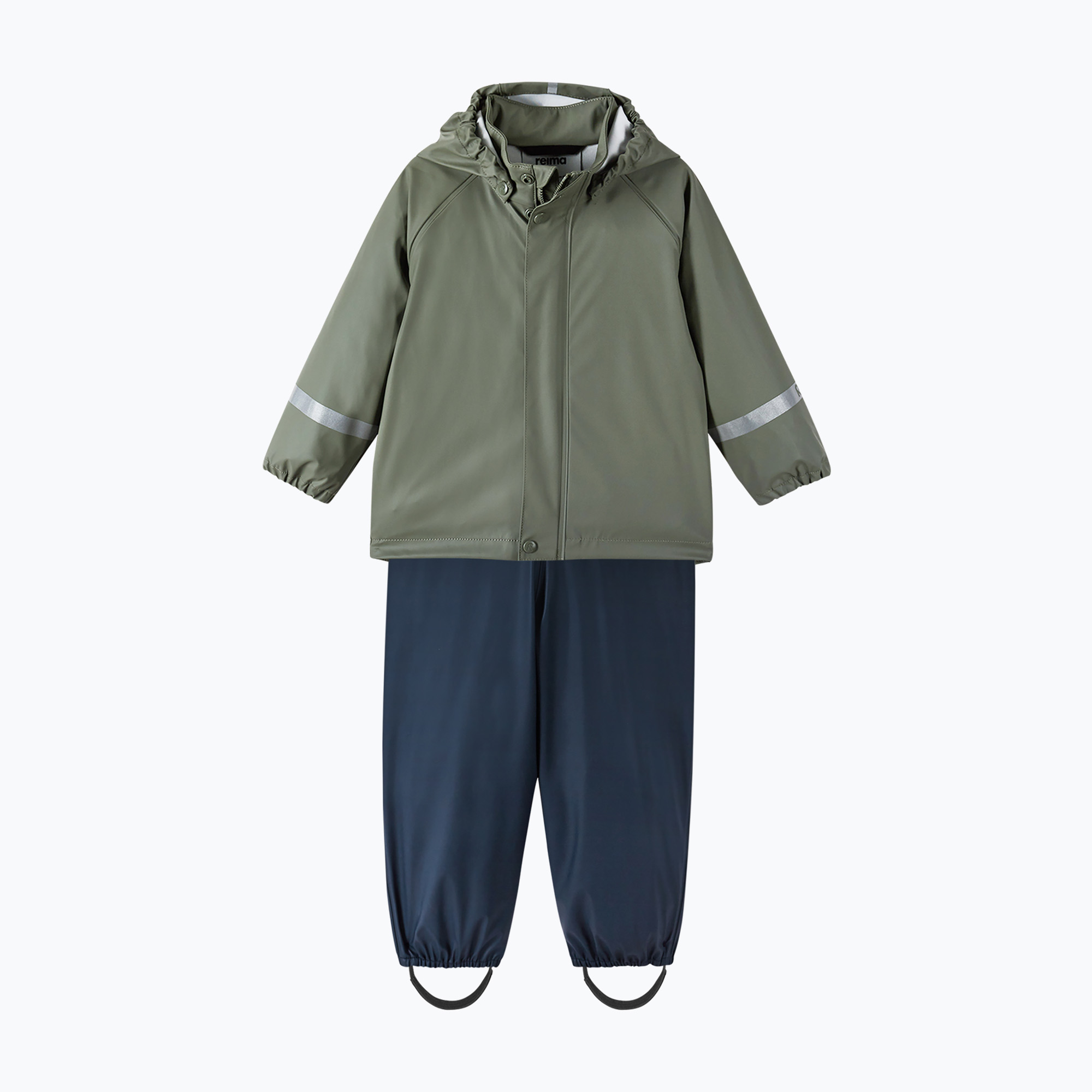 Komplet przeciwdeszczowy dziecięcy Reima Tihku greyish green 