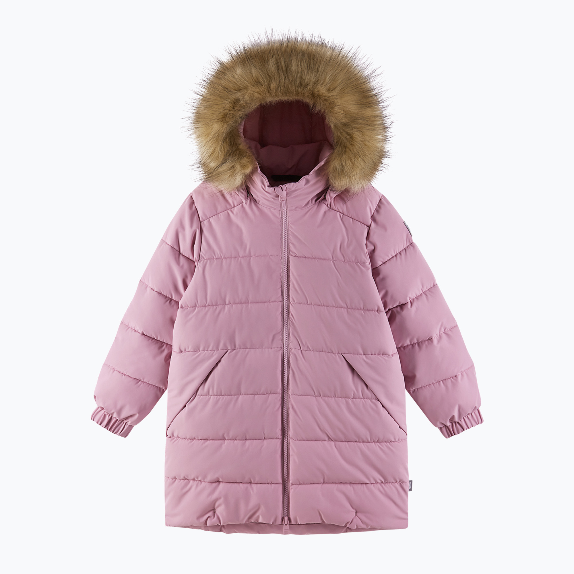 Kurtka puchowa dziecięca Reima Luvia grey pink 