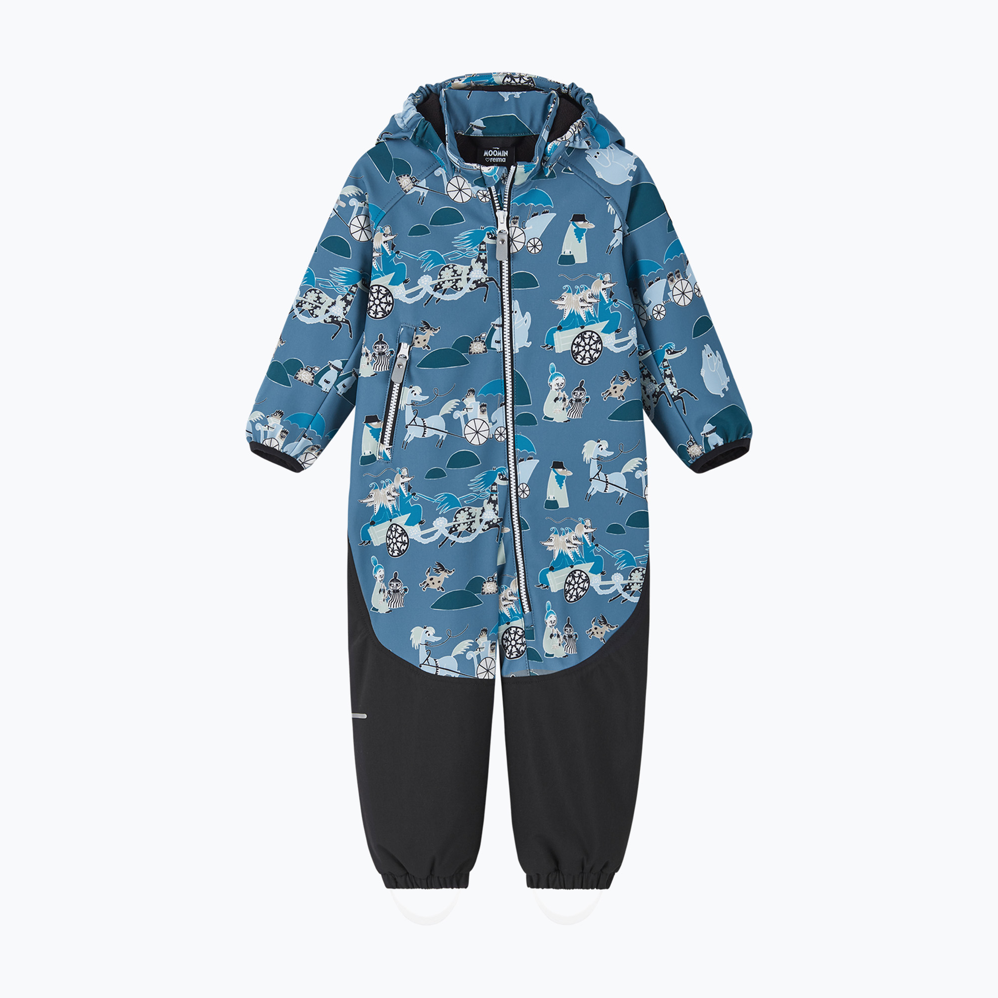 Детски софтшел гащеризон Reima Moomin Mjosa blue ocean