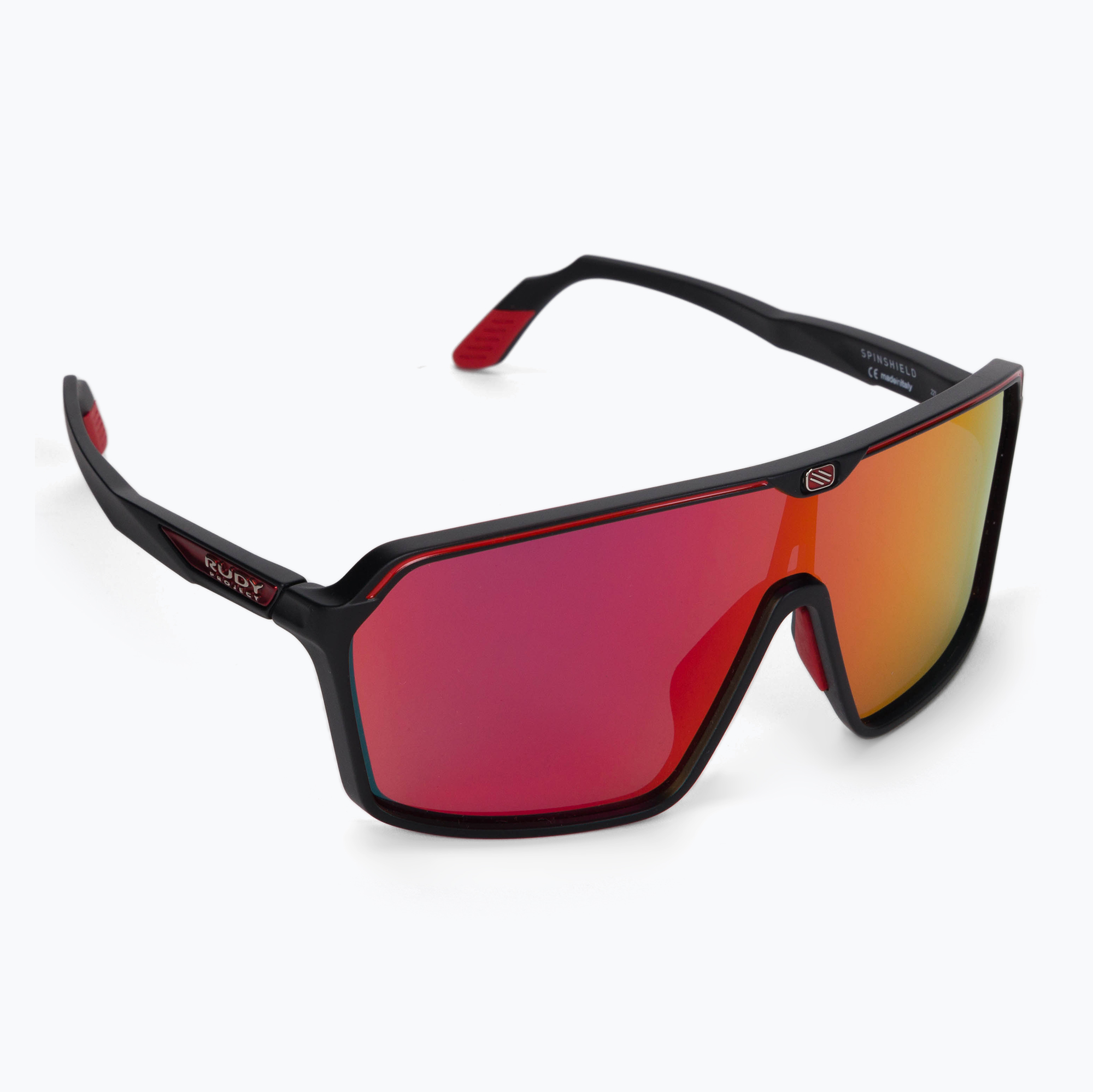 Occhiali da sole Rudy Project Spinshield nero opaco/rosso multi laser (Spinshield SP723806-0002)