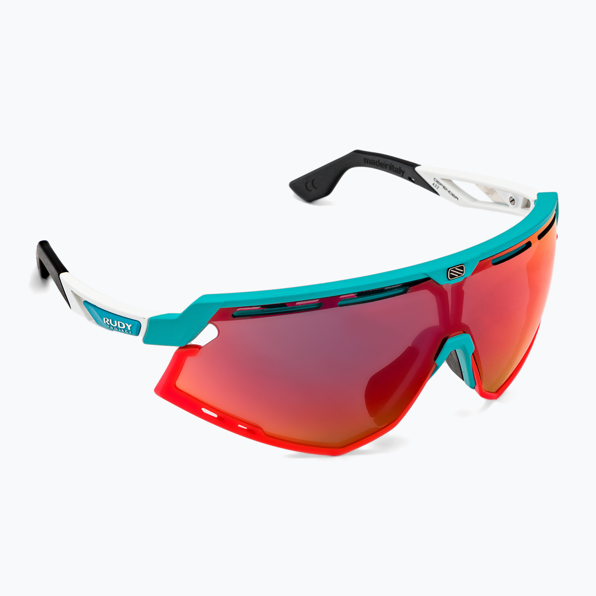 Occhiali da sole Rudy Project Defender bianco smeraldo opaco/rosso multicolore (Defender SP523823-0000)