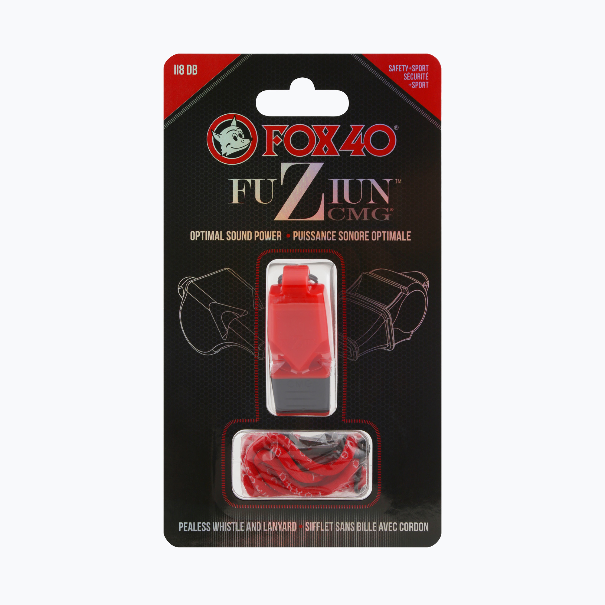 Fluier cu șnur Fox 40 Fuzion CMG red (Fuzion CMG 8603)