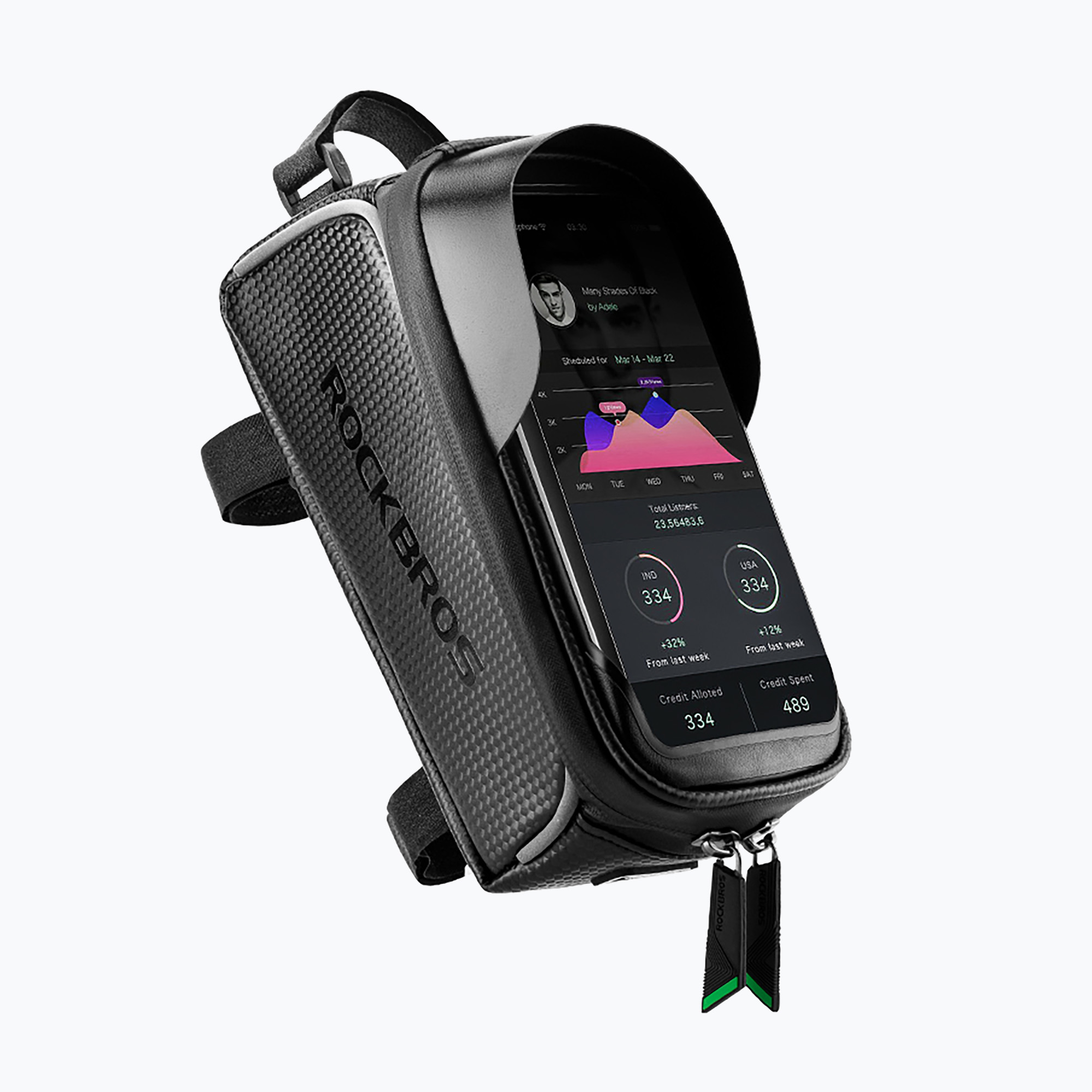 Чанта за велосипедна рамка Rockbros 017-1BK Bike Tube Bag 1,5 l black
