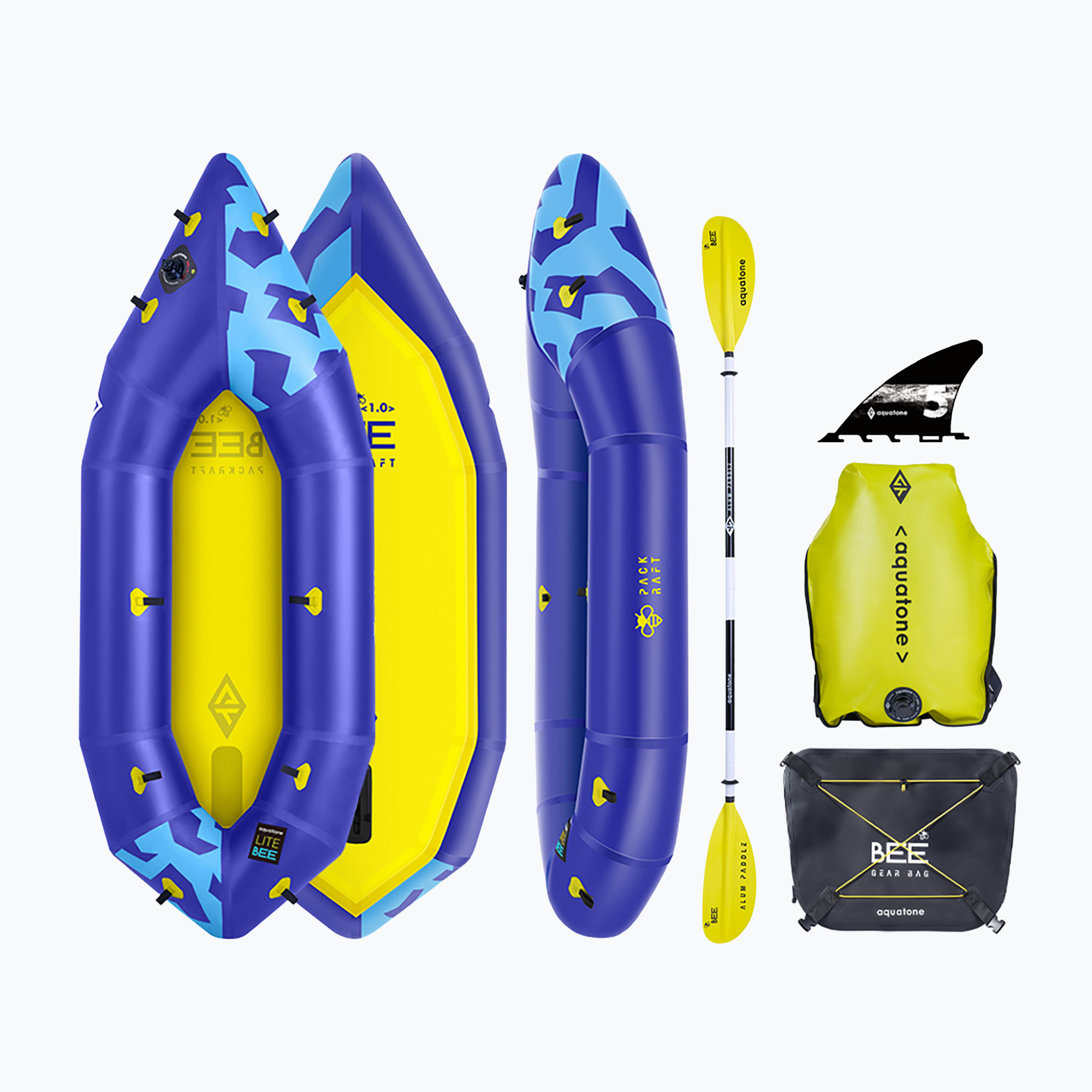 Надуваем каяк 1-местен Aquatone Bee Inflatable Pack Raft 7'3