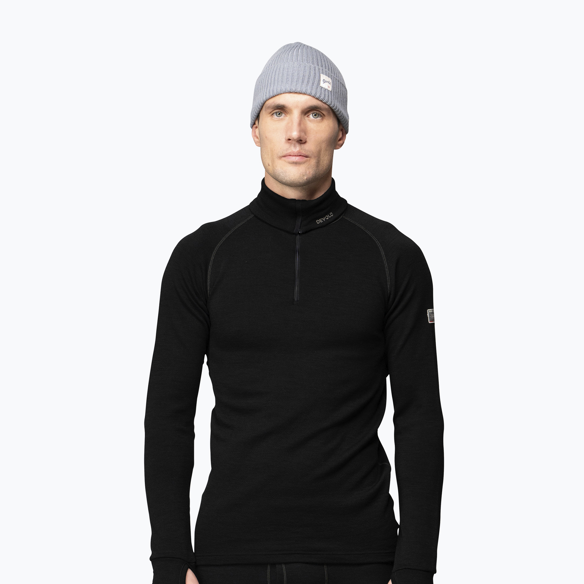 Pánska termo mikina Devold Expedition Merino 235 Zip Neck black