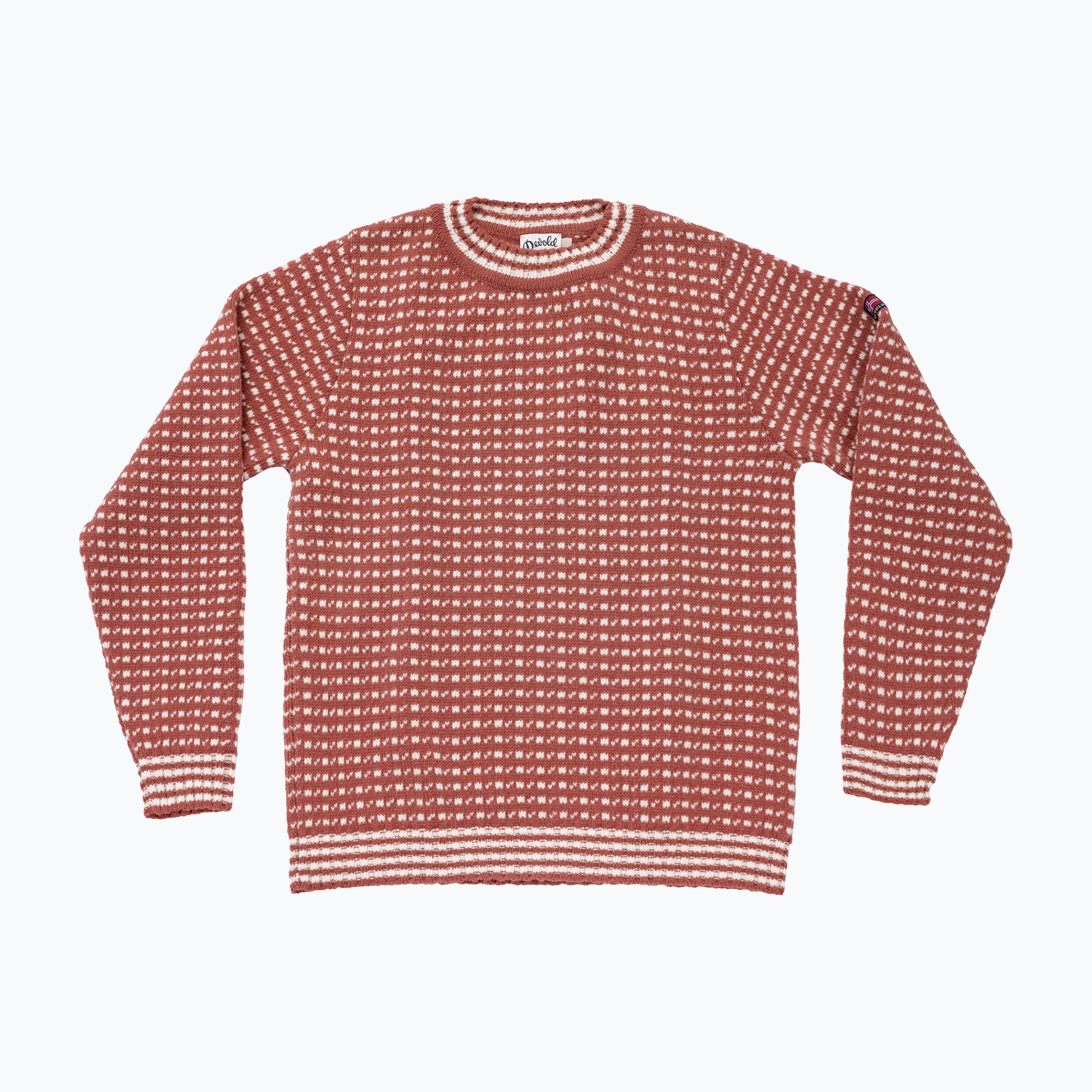 Pulover Devold Islender Refined marsala/offwhite