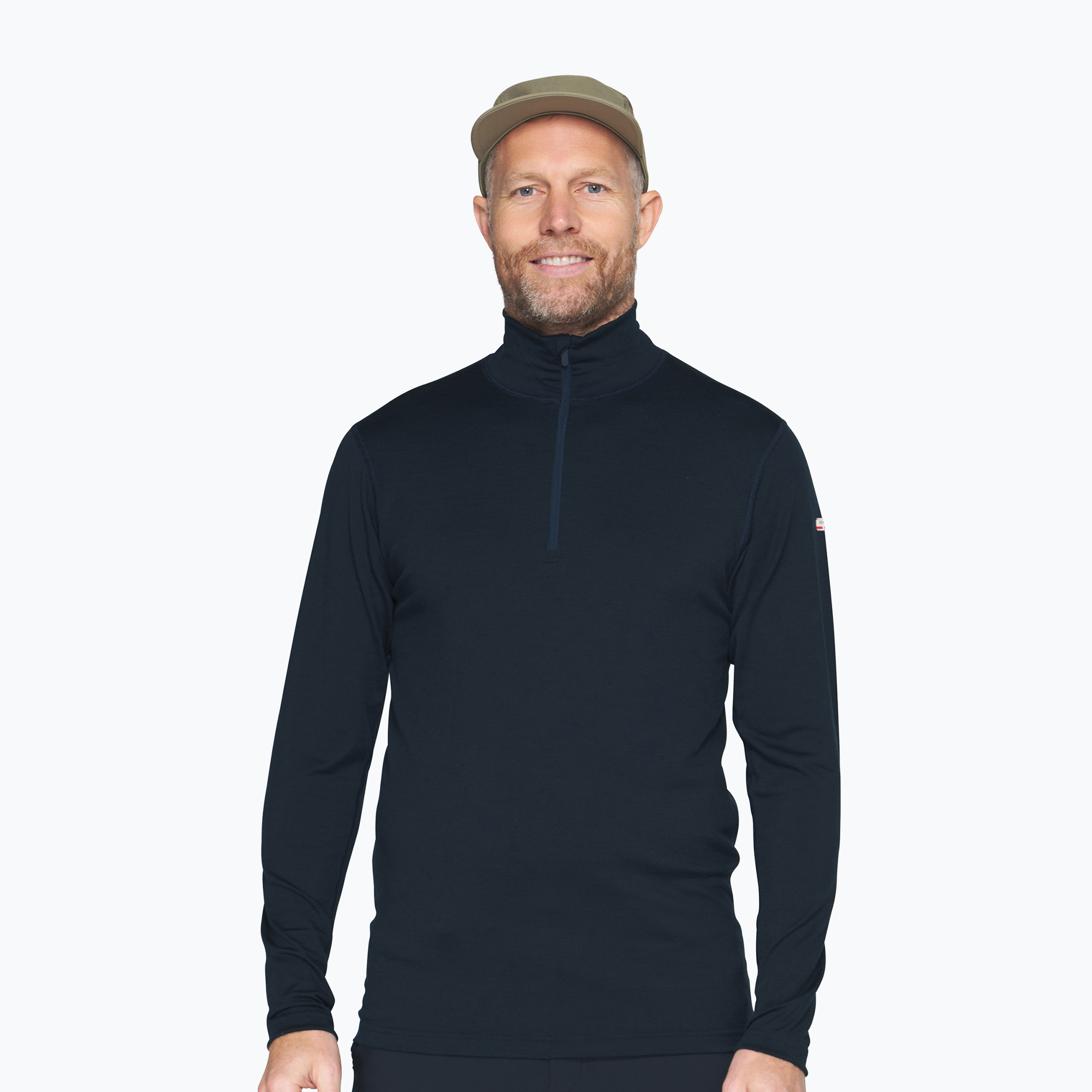Pánska termo mikina Devold Breeze Plus Merino 200 Zip Neck ink