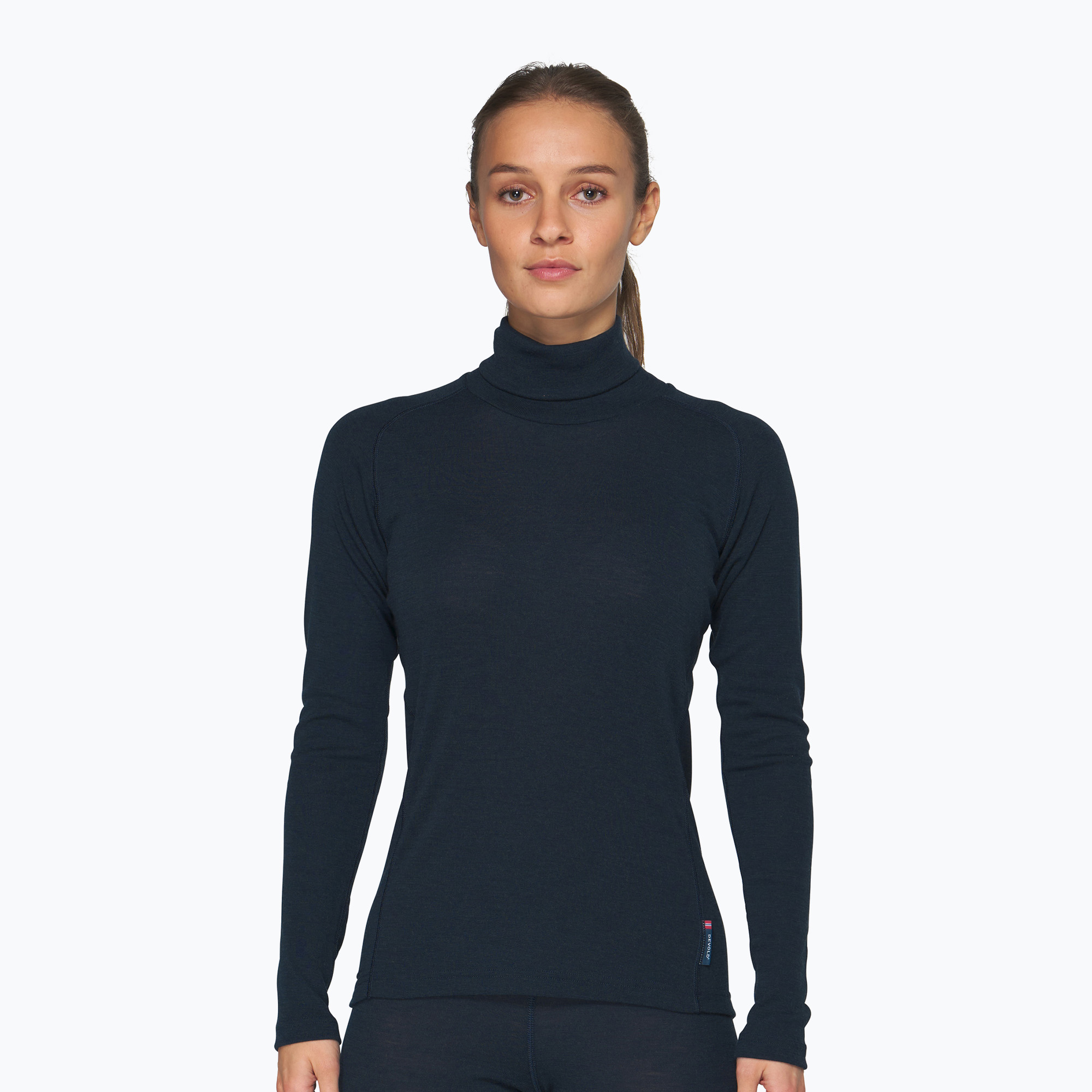 Дамски термоактивен суитшърт Devold Adventure Merino 190 High Neck ink