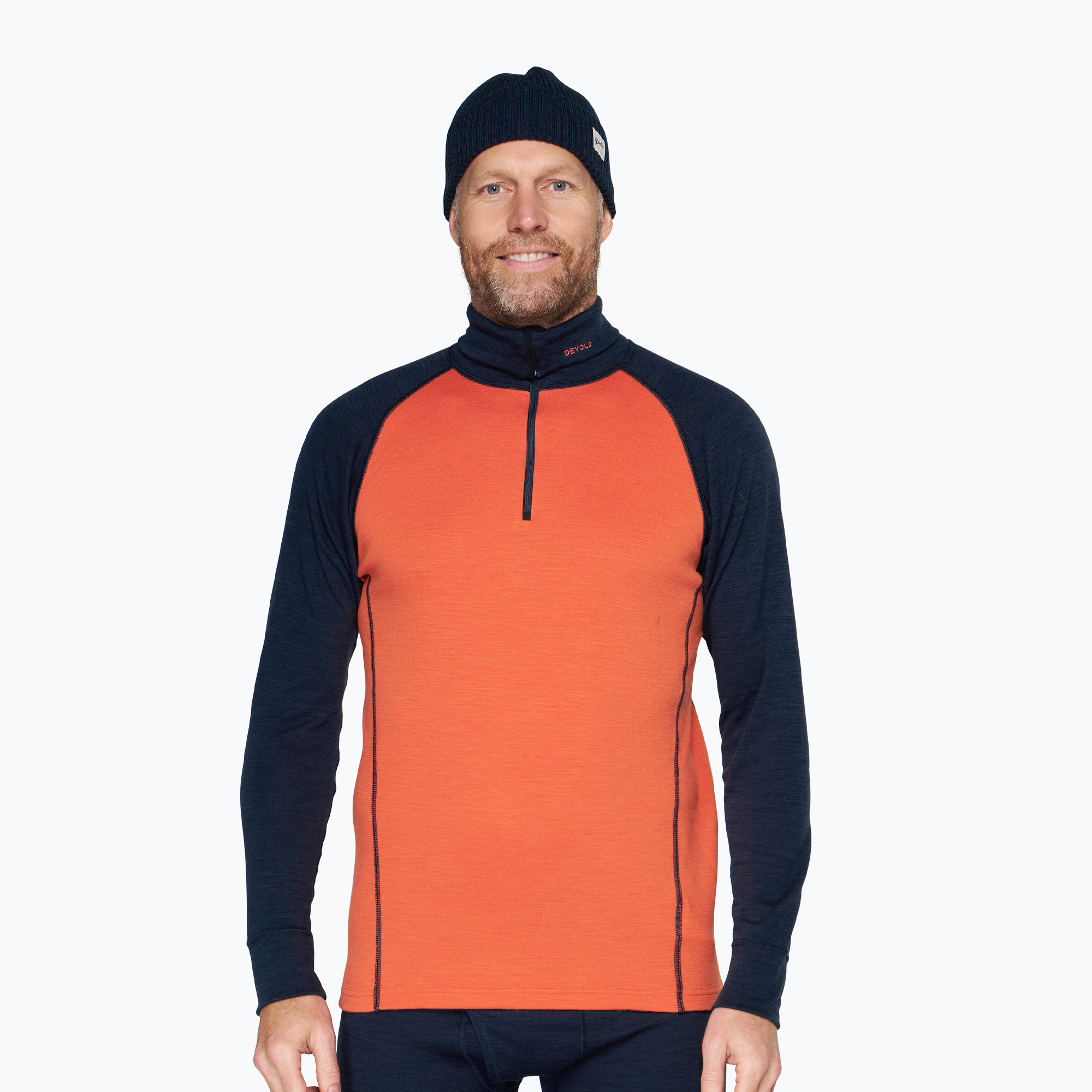 Bluza termoaktywna męska Devold Duo Active Merino 205 Zip Neck brick | WYSYŁKA W 24H | 30 DNI NA ZWROT