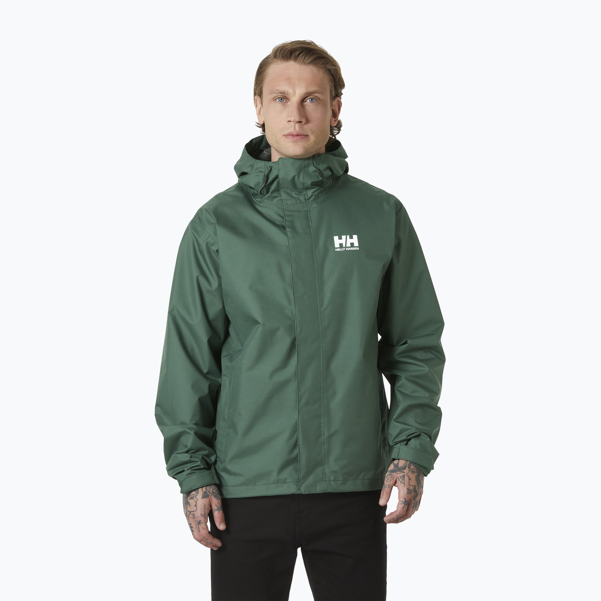 Kurtka przeciwdeszczowa męska Helly Hansen Seven J Rain jungle green 