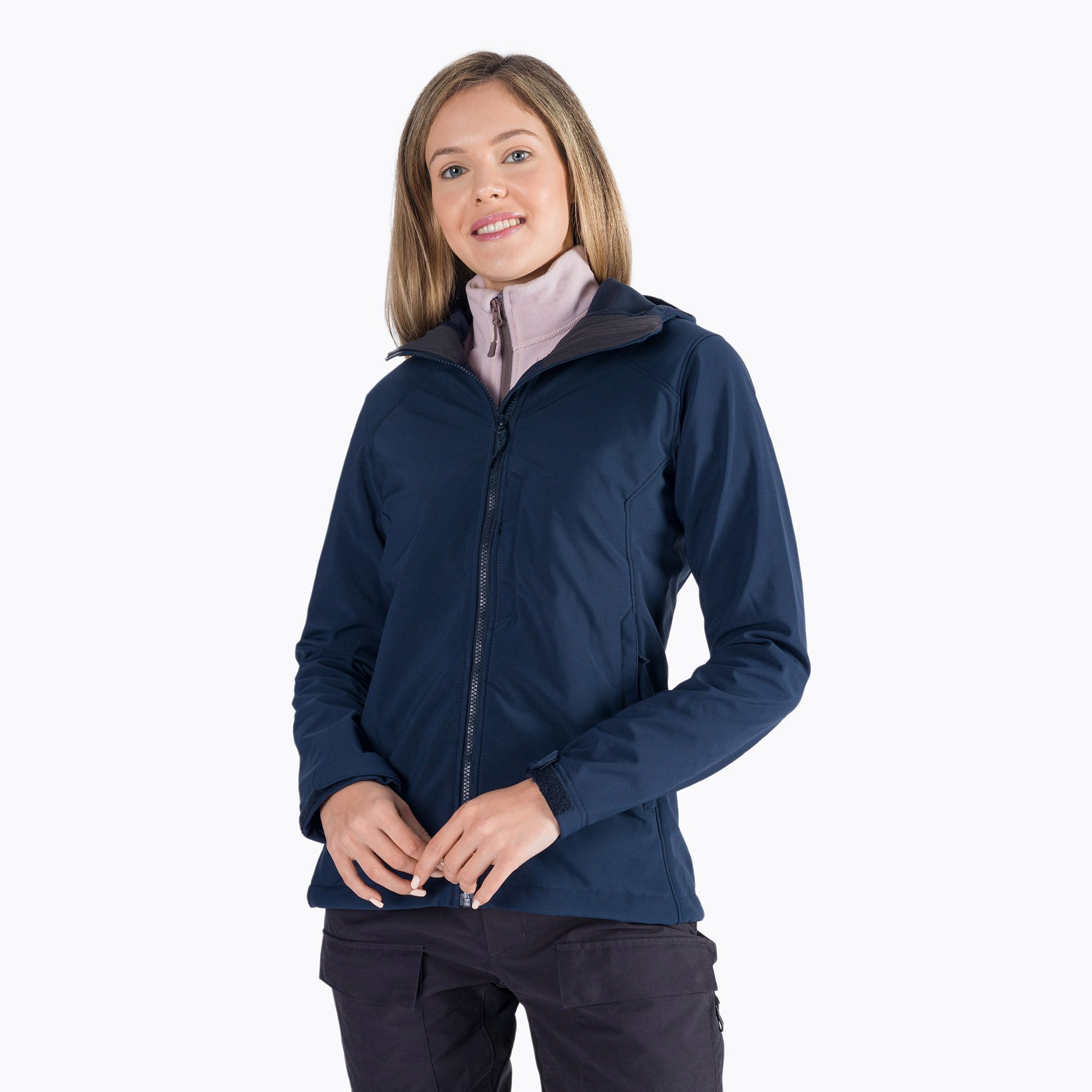 Kurtka softshell damska Helly Hansen Paramount Hood Softshell navy 