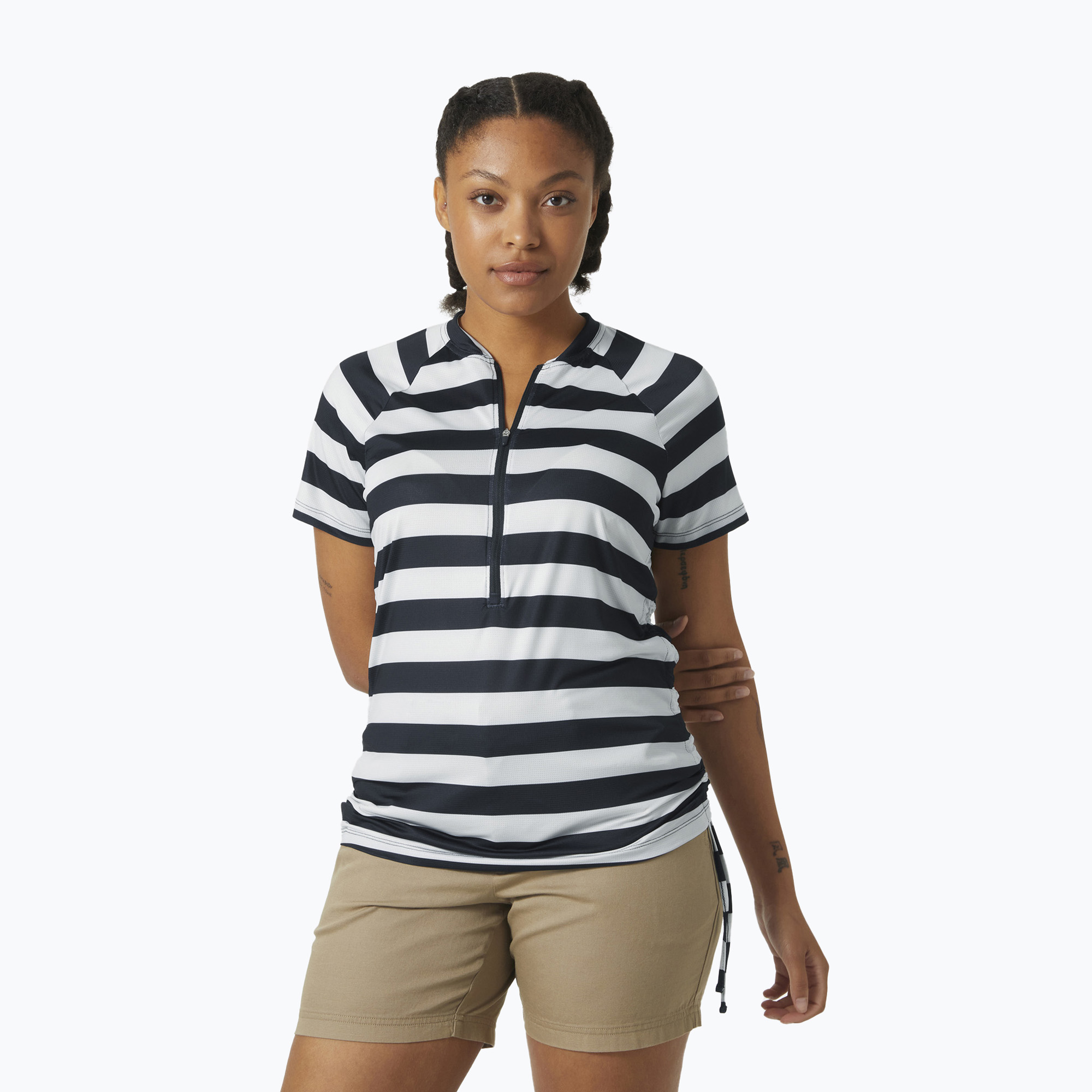 Koszulka damska Helly Hansen Siren 1/2 Zip navy stripe 