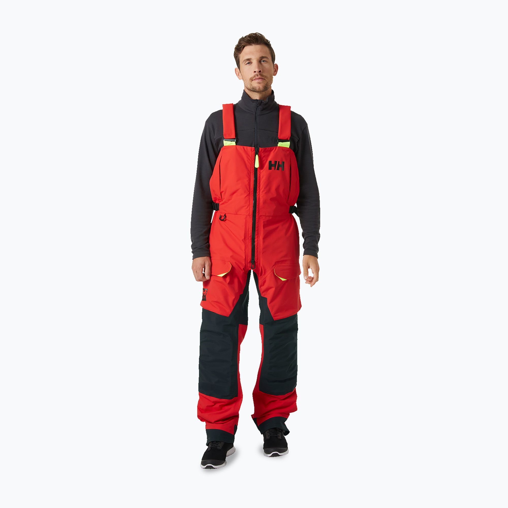 Spodnie żeglarskie męskie Helly Hansen Aegir Race Bib alert red 