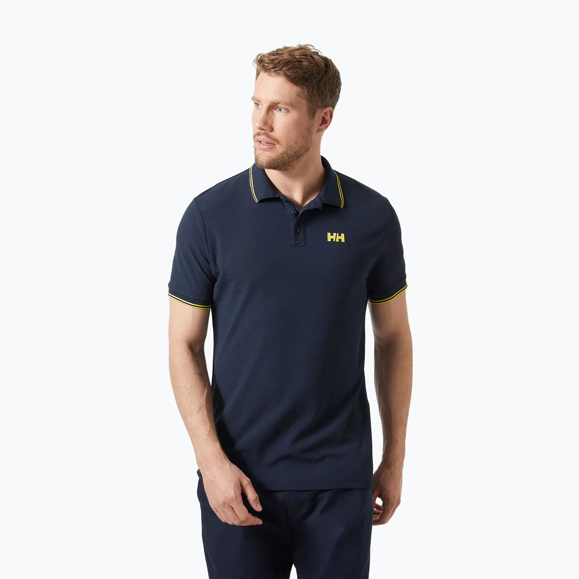 Koszulka polo męska Helly Hansen Kos Polo navy/gold rush 
