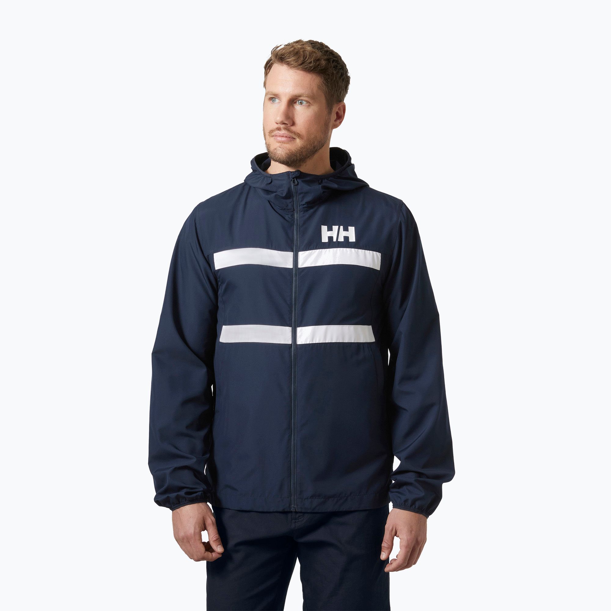 Kurtka żeglarska męska Helly Hansen Salt Striped Windbreaker navy 