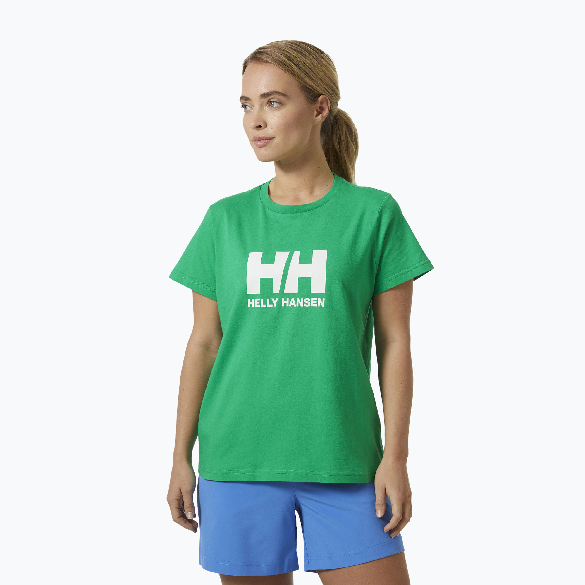Maglietta Helly Hansen da donna Logo 2.0 verde brillante