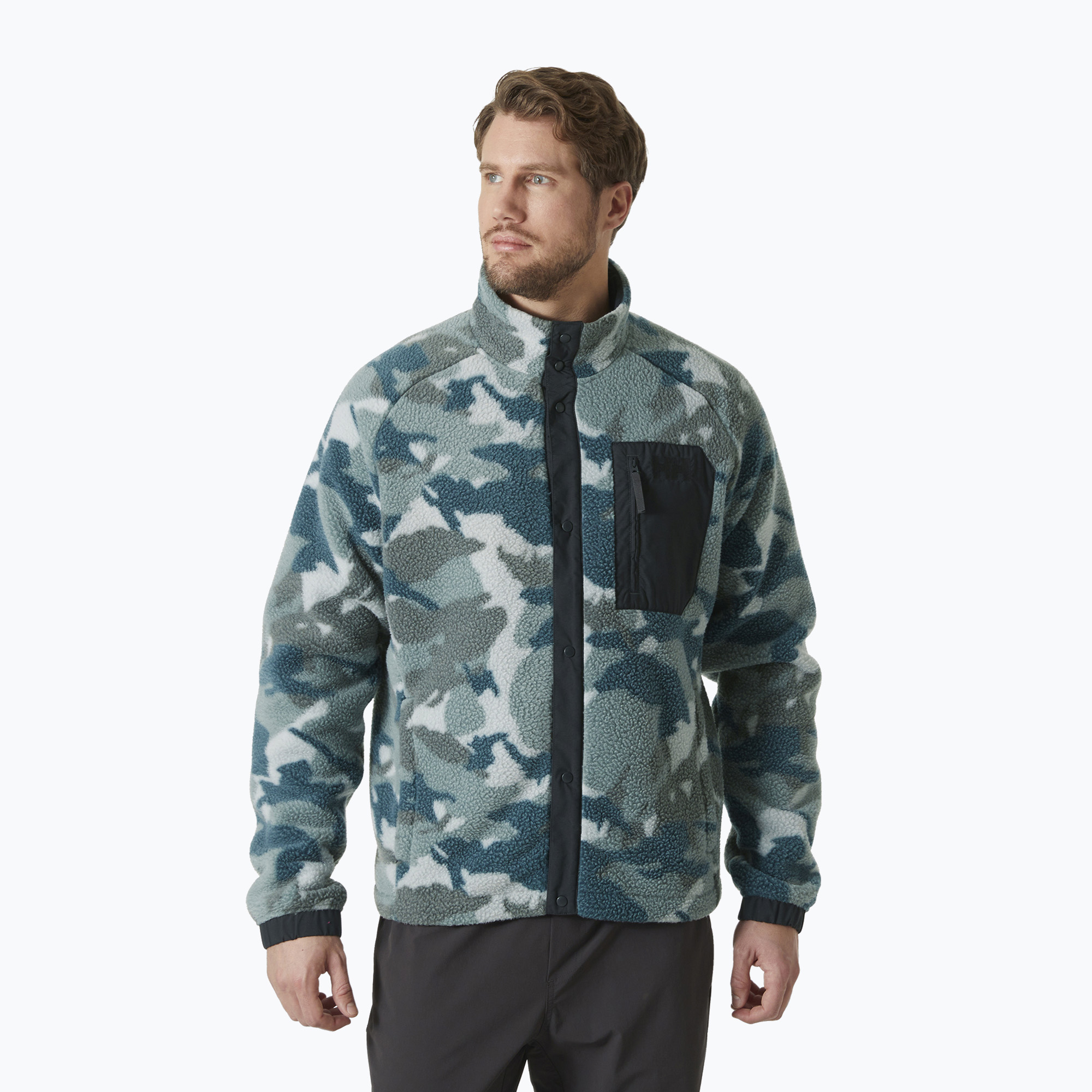 Bluza polarowa męska Helly Hansen Panorama Pile Snap dark creek woodland camo 