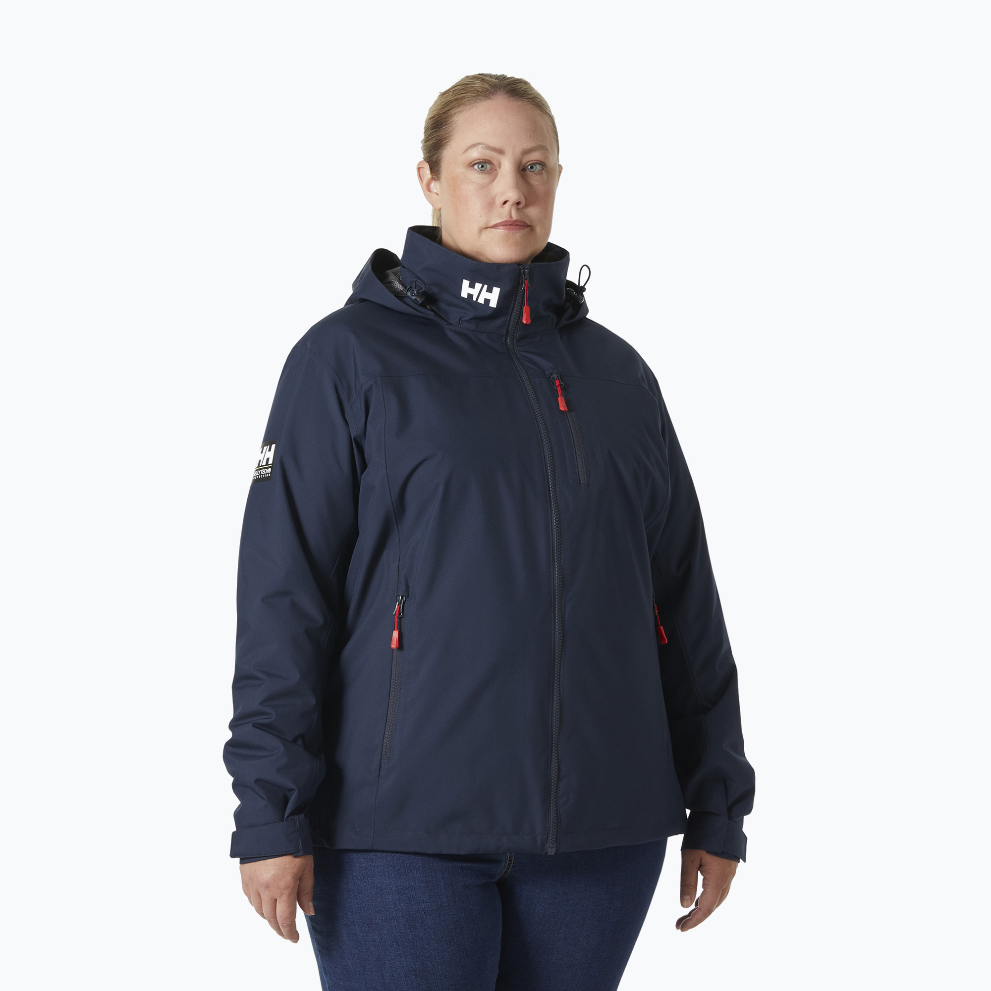 Kurtka żeglarska damska Helly Hansen Crew Hooded Midlayer Plus 2.0 navy 