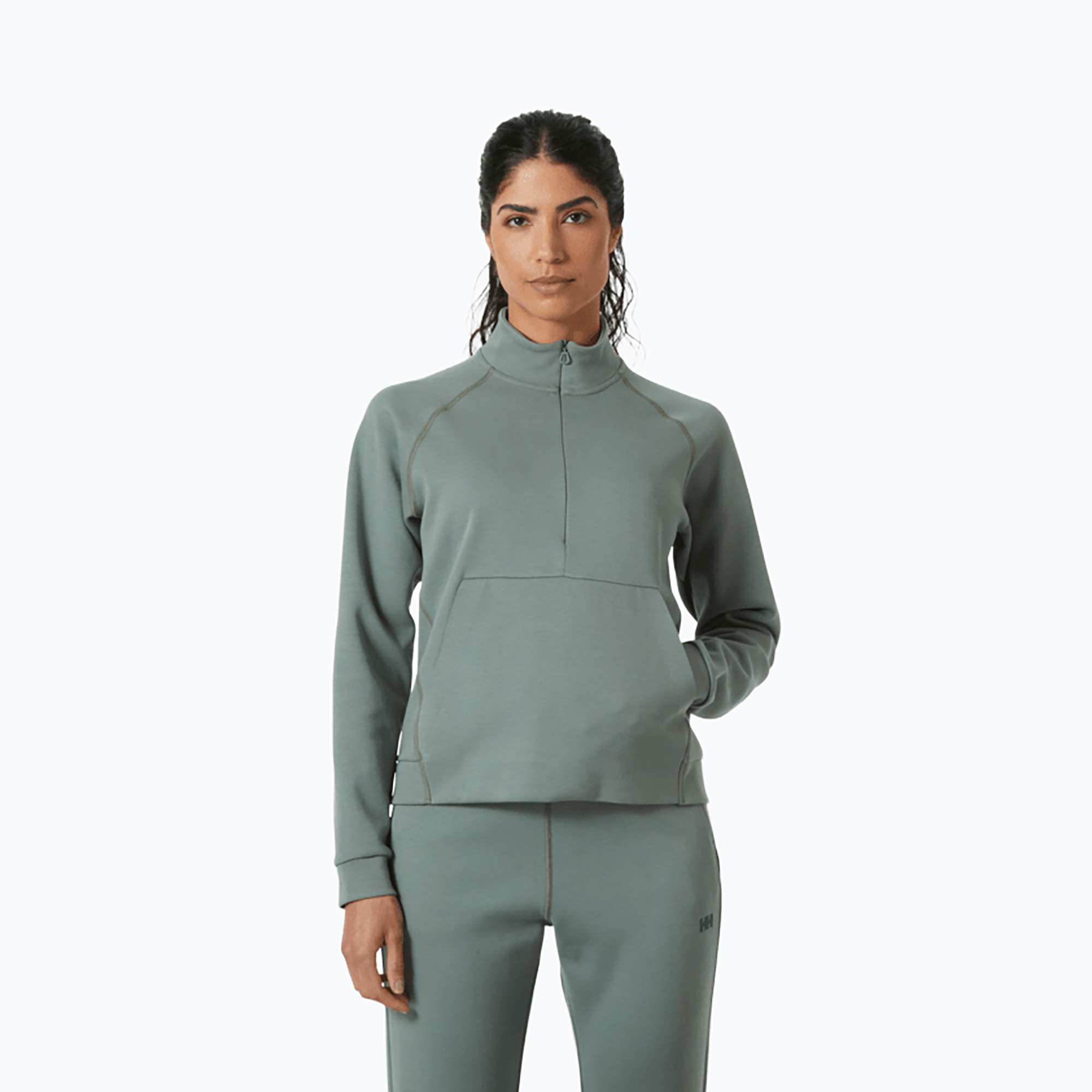 Bluza damska Helly Hansen HP Tech Sweat Half Zip grey cactus 