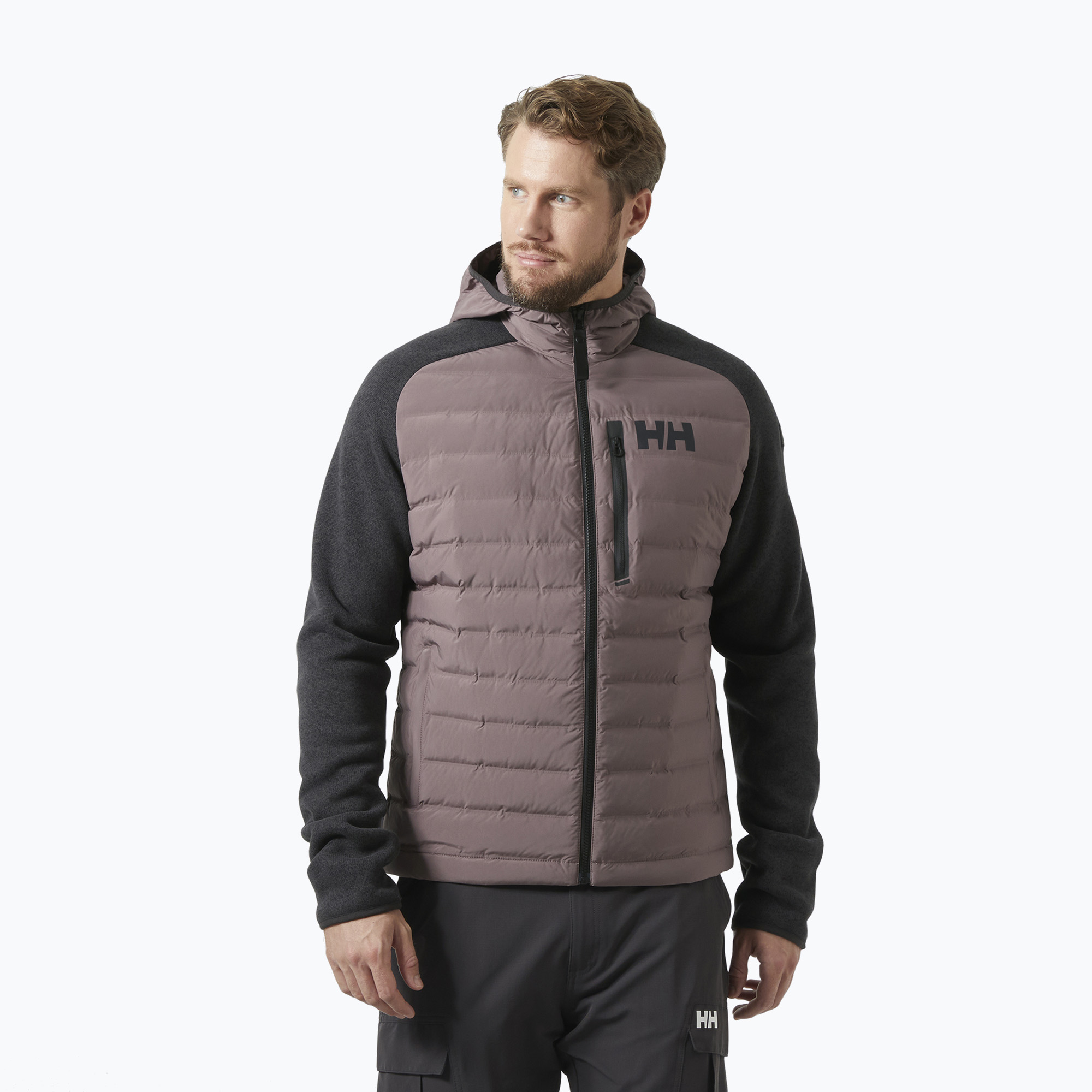 Kurtka żeglarska męska Helly Hansen Arctic Ocean Hybrid Insulator sparrow grey 