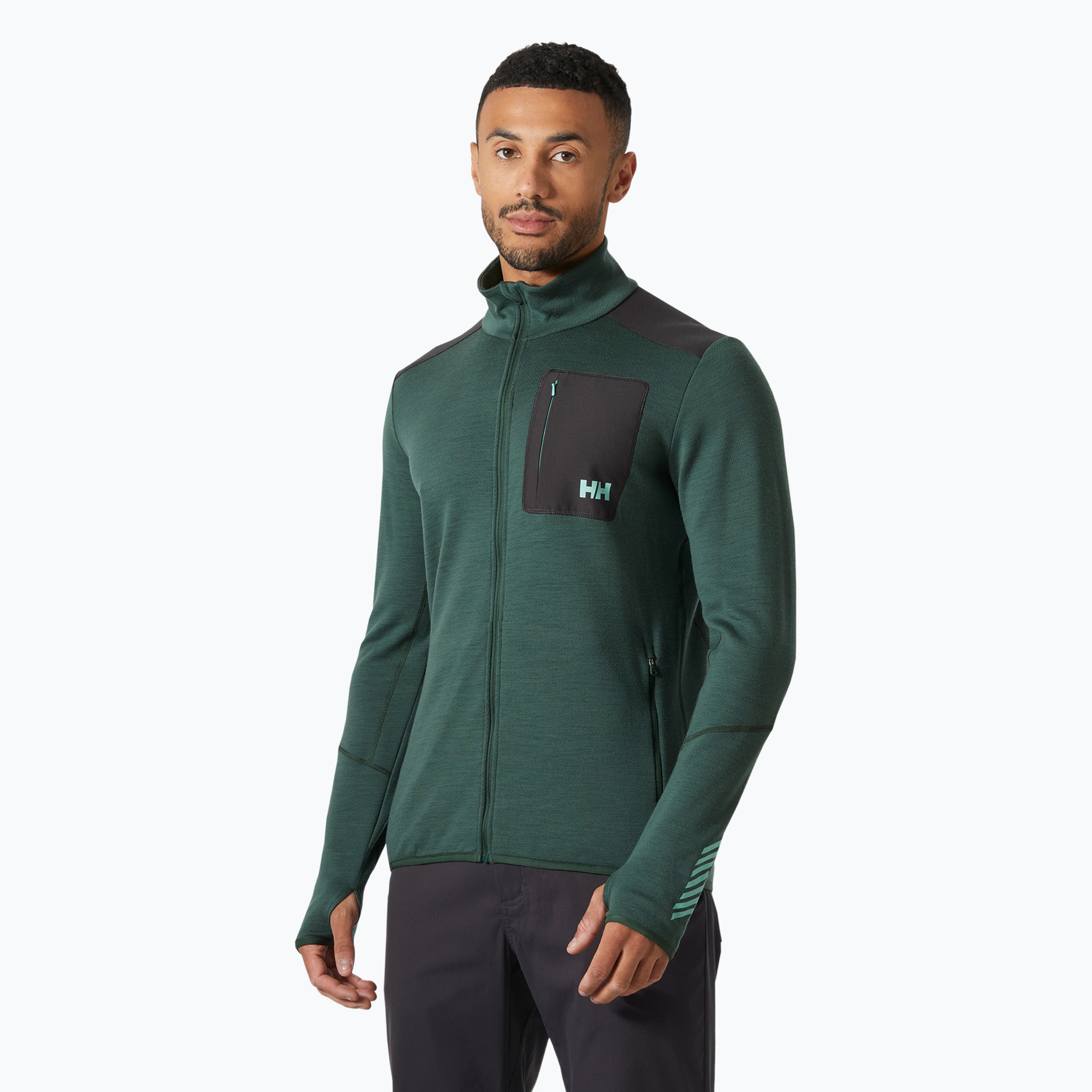 Bluza trekkingowa męska Helly Hansen Lifa Merino Midlayer jungle green 