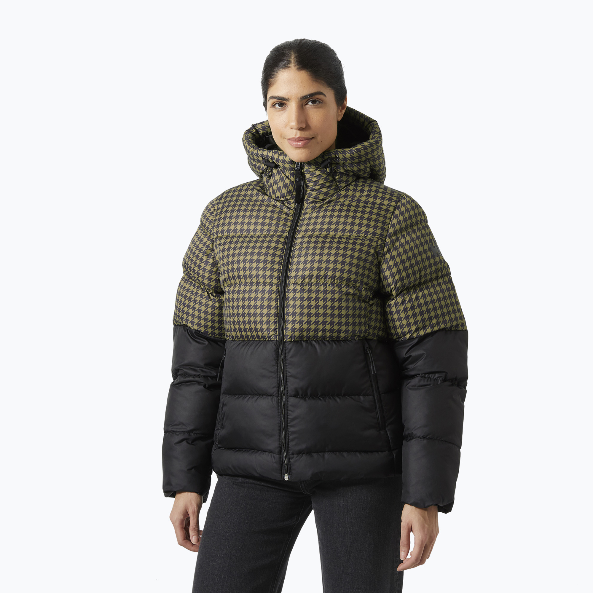 Kurtka puchowa damska Helly Hansen Active Puffy sepia houndstooth aop 