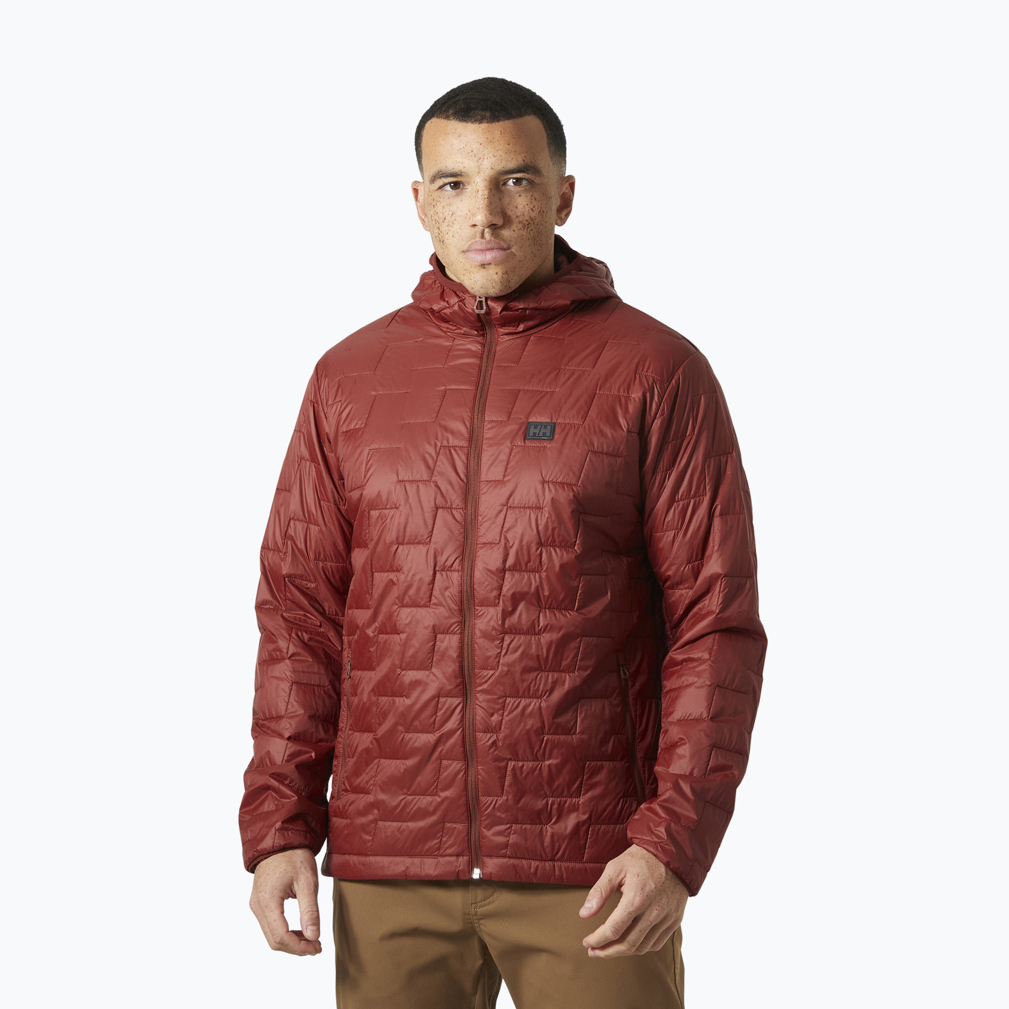 Kurtka hybrydowa męska Helly Hansen Lifaloft Hooded Insulator mars red 