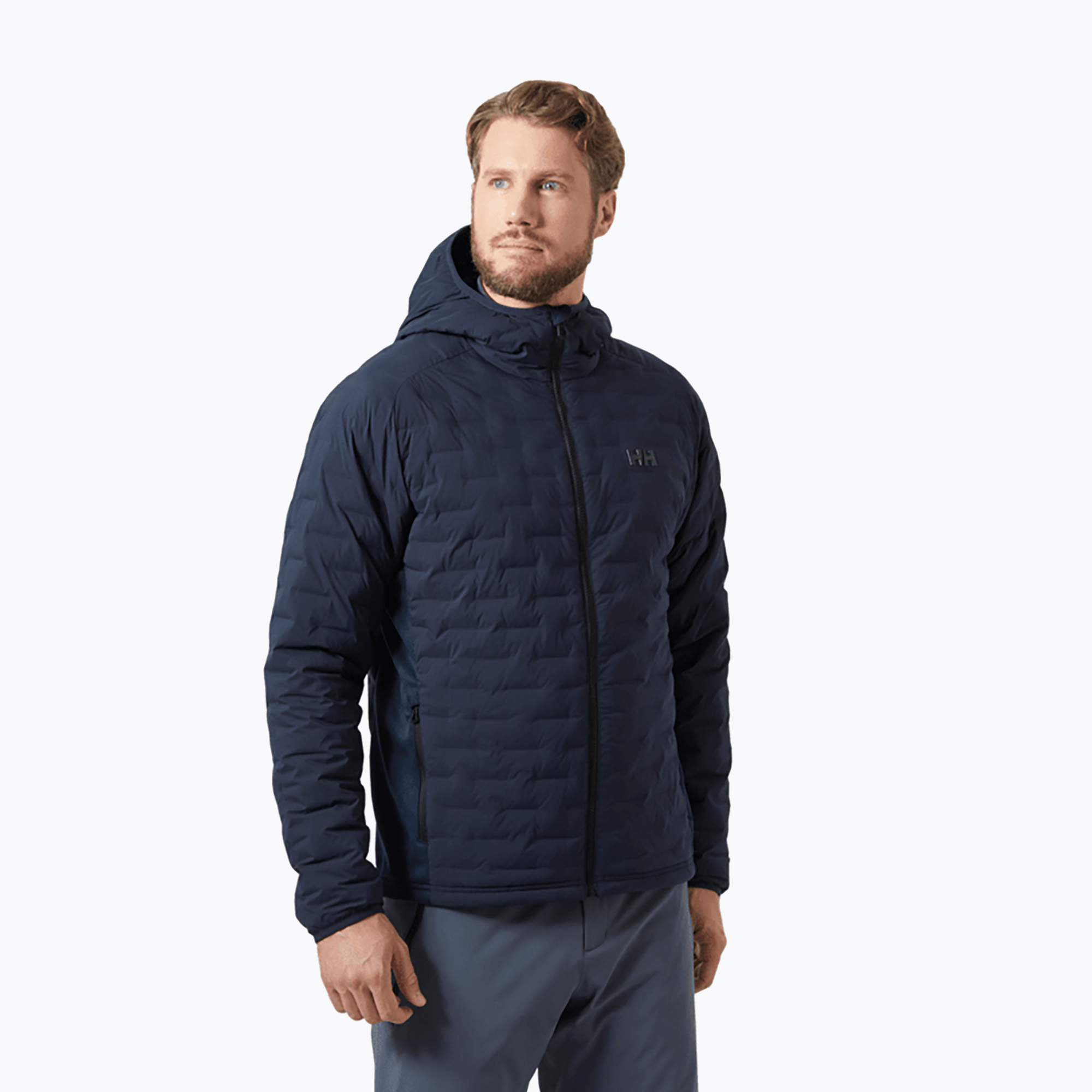 Kurtka hybrydowa męska Helly Hansen HP Hybrid Stretch Hooded Insulator navy 