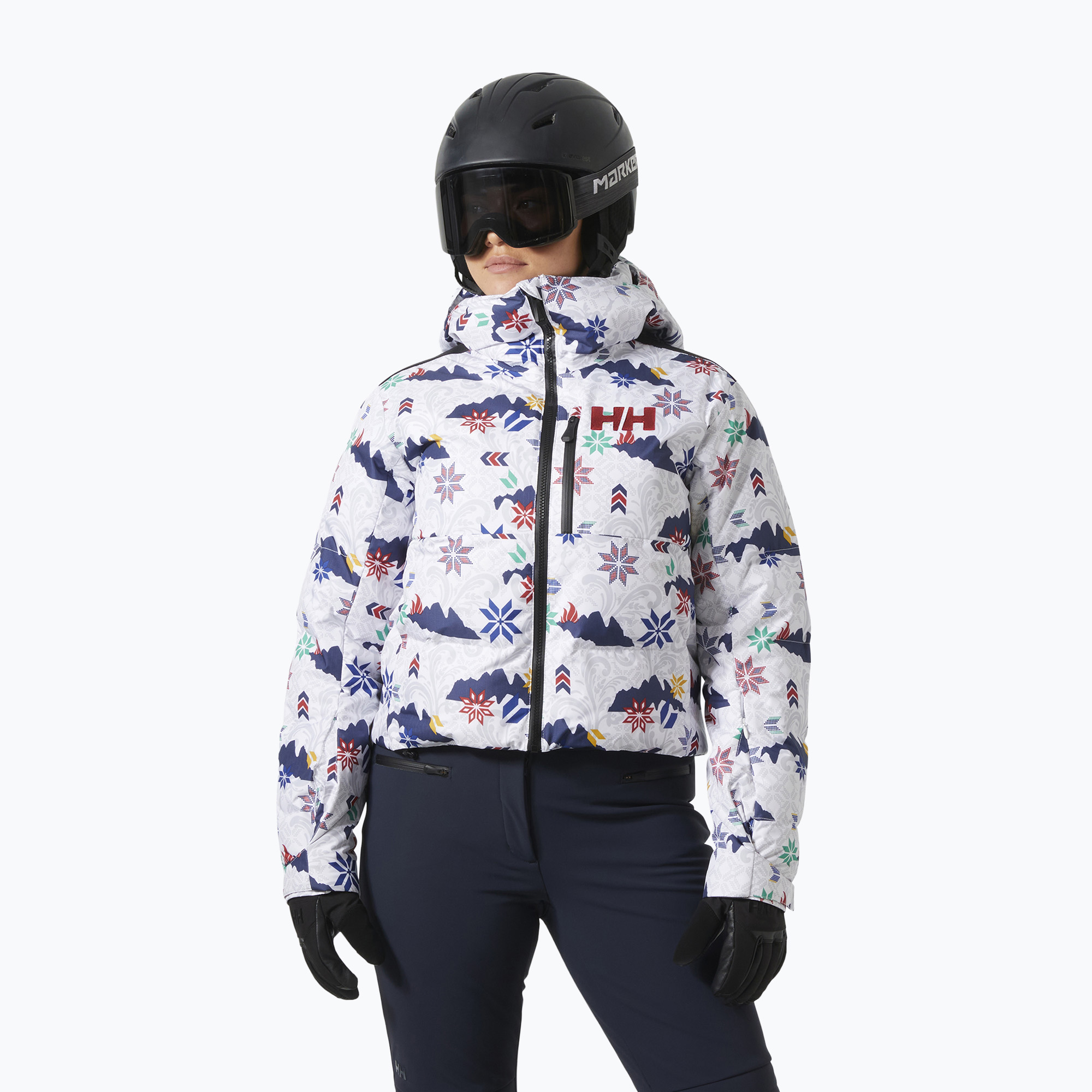 Дамско скиорско яке Helly Hansen Kvitfjell Race Short Puffy white crescendo