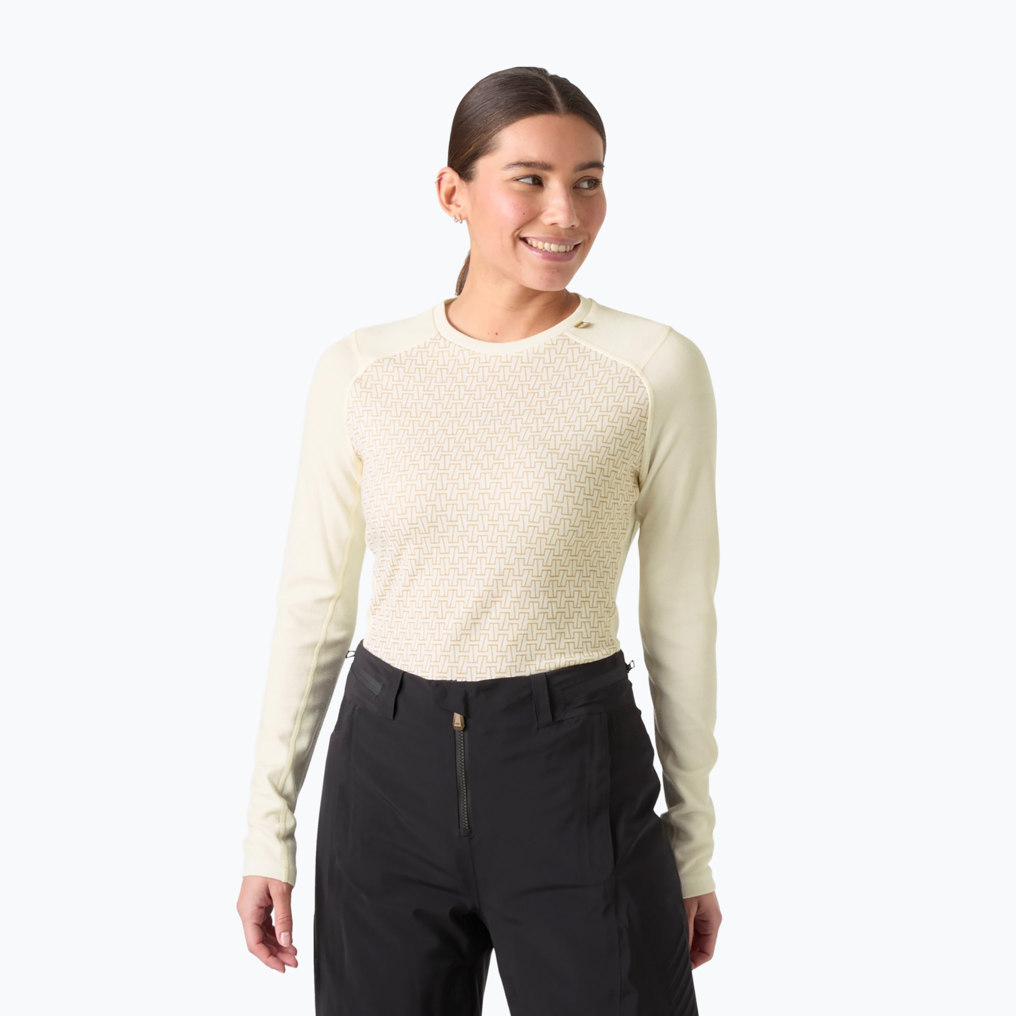 Bluza termoaktywna damska Helly Hansen Lifa Merino Midweight Gra snow monogram aop | WYSYŁKA W 24H | 30 DNI NA ZWROT