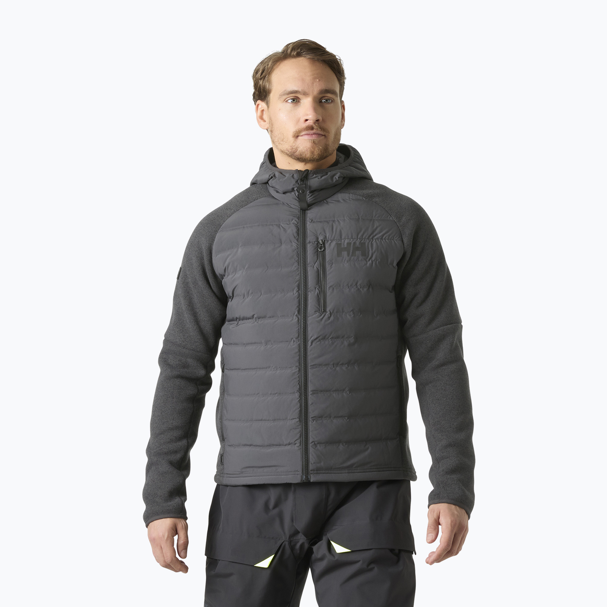 Geacă hibrid pentru bărbați Helly Hansen Skagen Hybrid Knit Insulator ebony