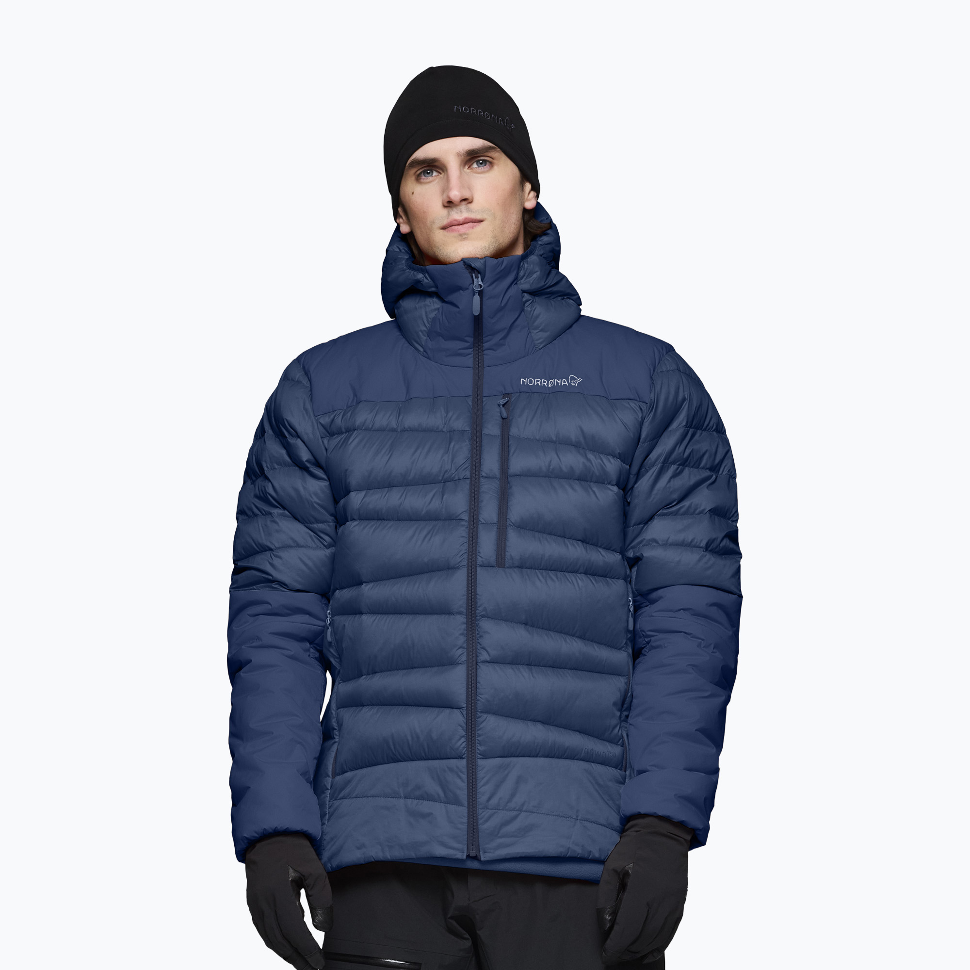 Pánska páperová bunda NORRONA Falketind Down 750 Zip Hood indigo night