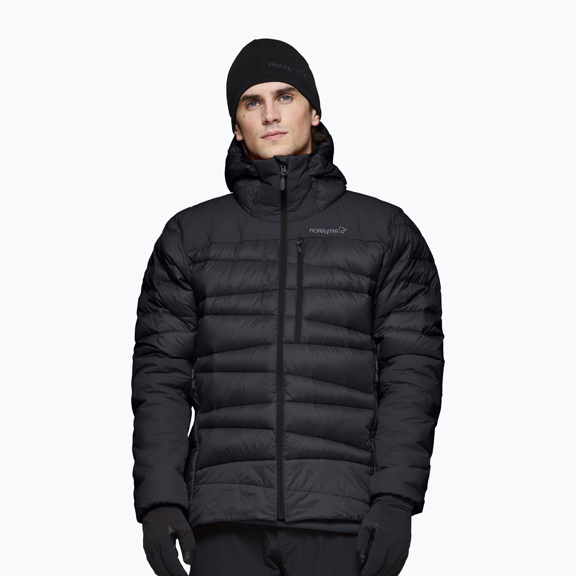 Pánska páperová bunda NORRONA Falketind Down 750 Zip Hood caviar black