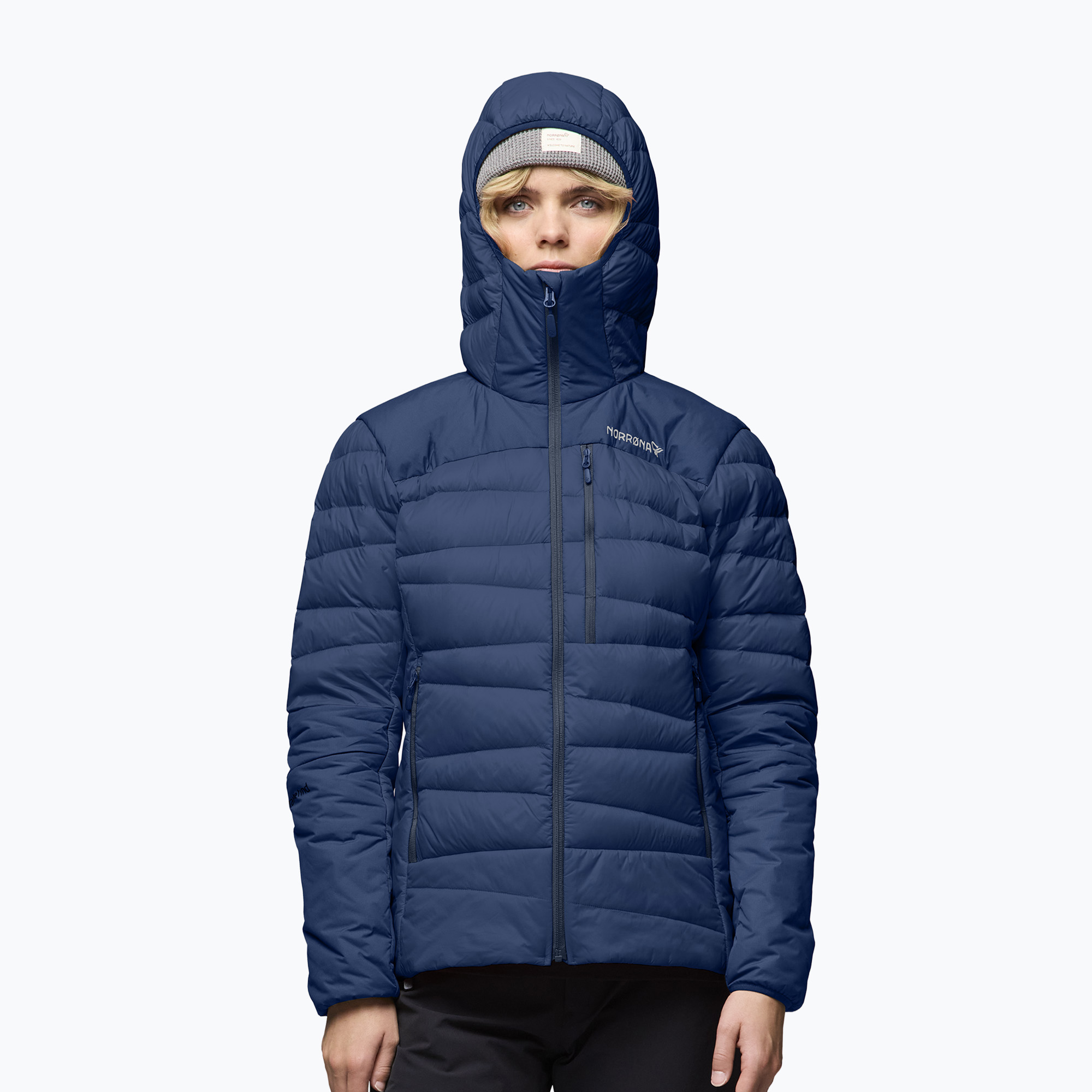 Geacă cu puf pentru femei NORRONA Falketind Down 750 Zip Hood indigo night