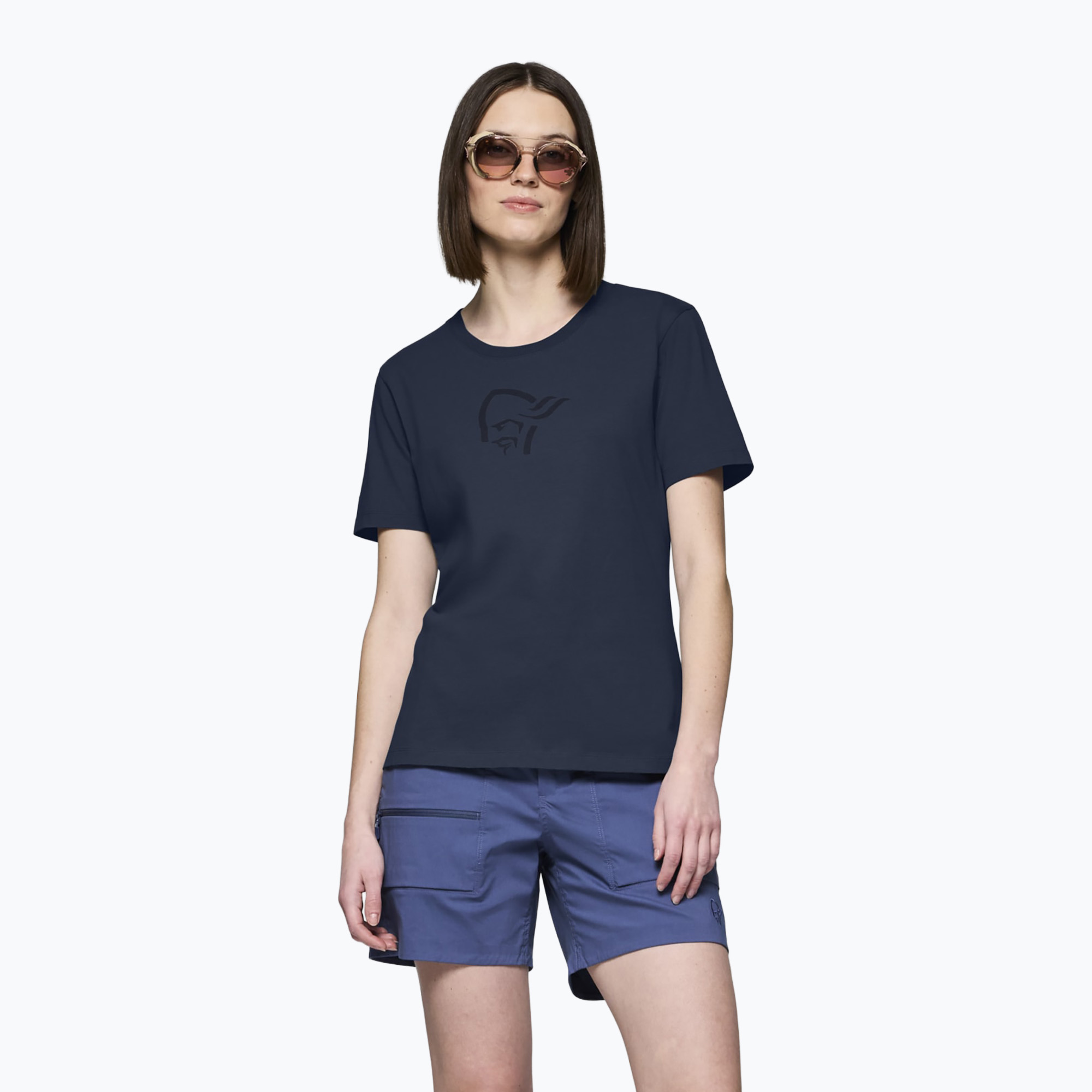 Дамска тениска NORRONA Cotton Viking indigo night/sky captain