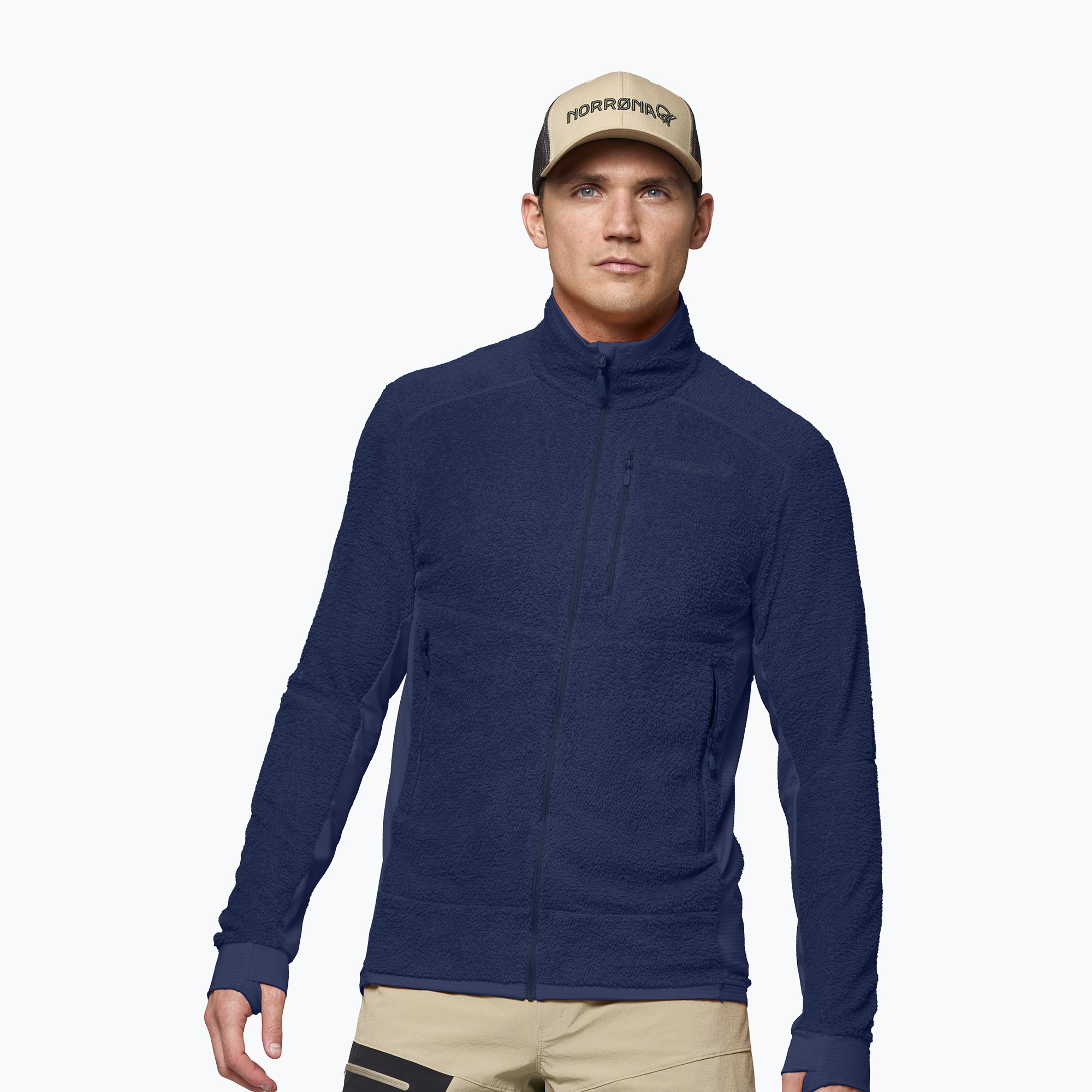 Мъжки поларен суитшърт NORRONA Falketind Warm1 Active indigo night