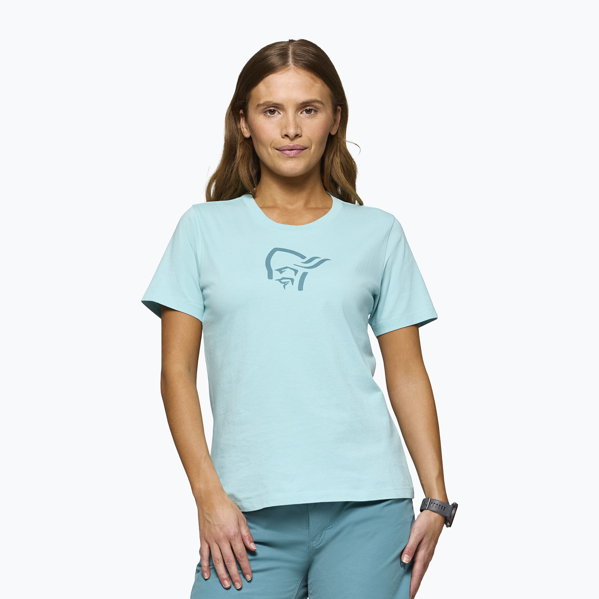 Дамска тениска NORRONA Cotton Viking aqua haze