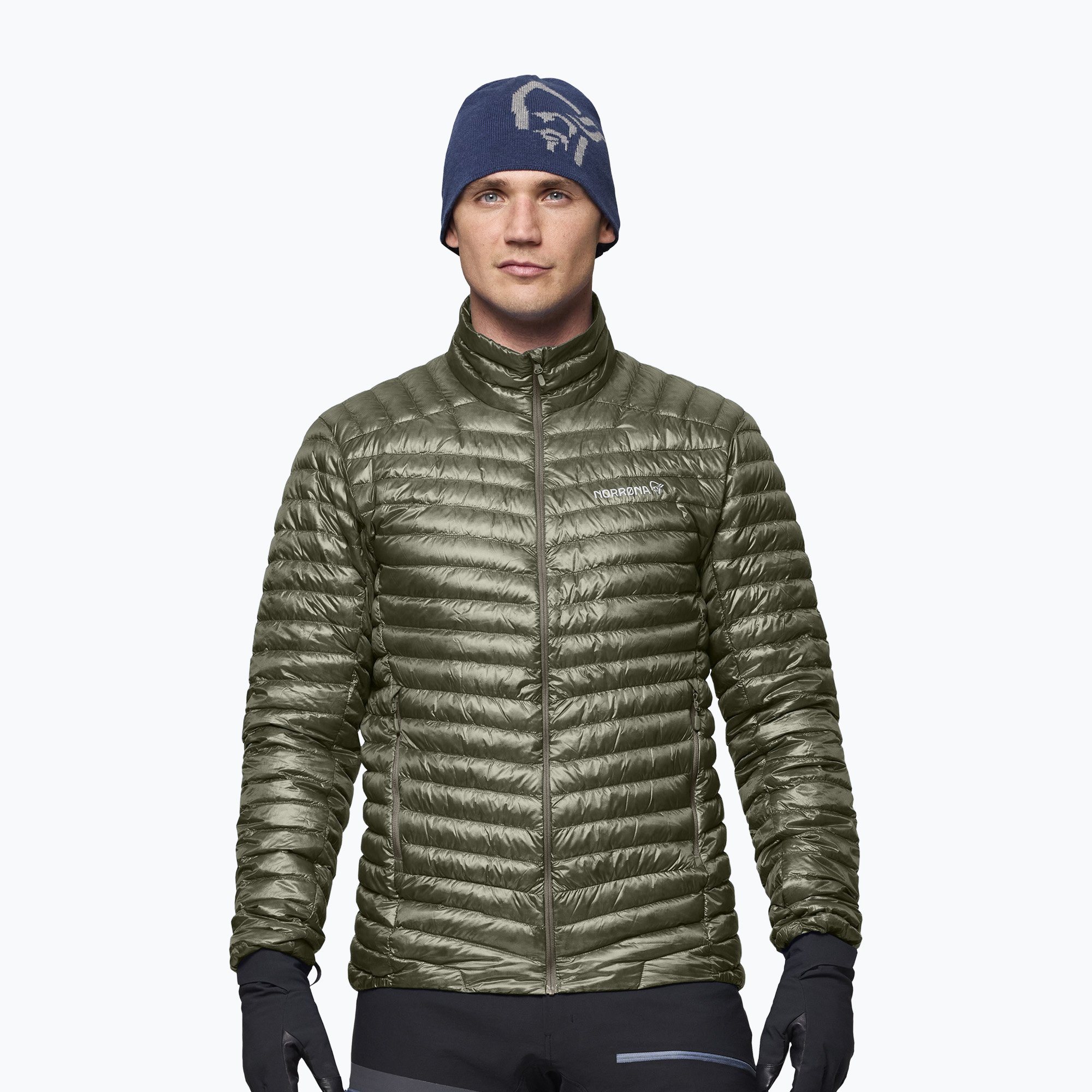 Pánska páperová bunda Norrona Trollveggen Down800 Super Light Deep Lichen Green