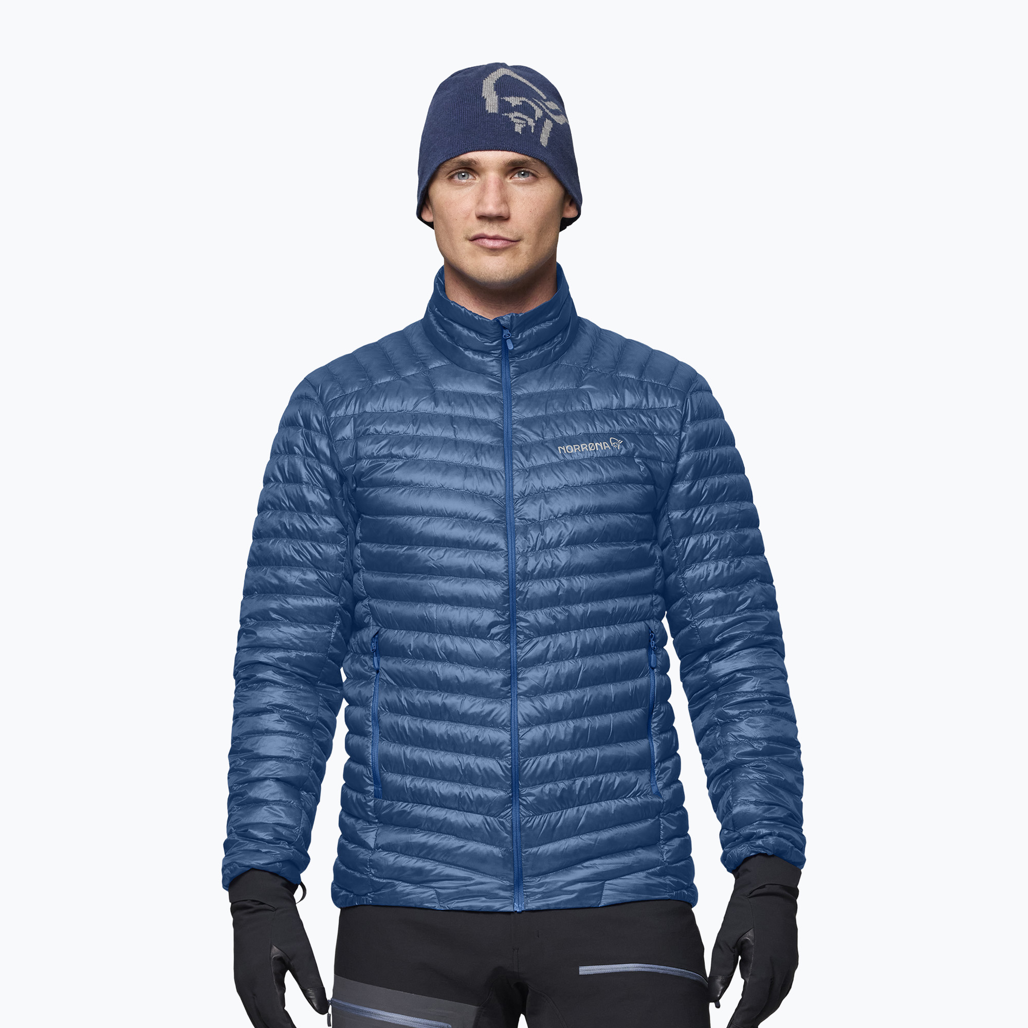 Pánska páperová bunda NORRONA Trollveggen Down800 Super Light dark blue